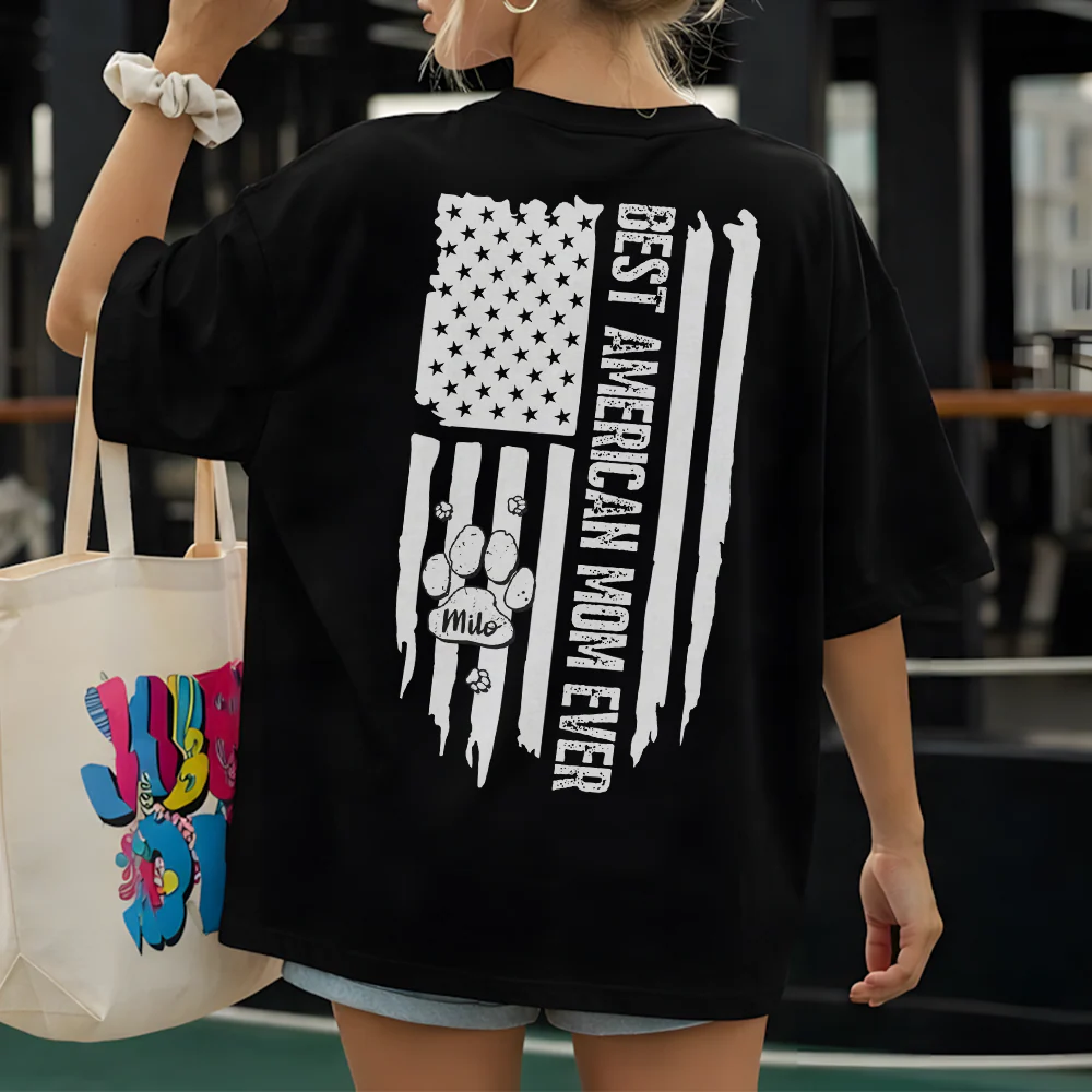 Custom Name Best American Mom Ever Back Shirt TH10 898685 - Image 4