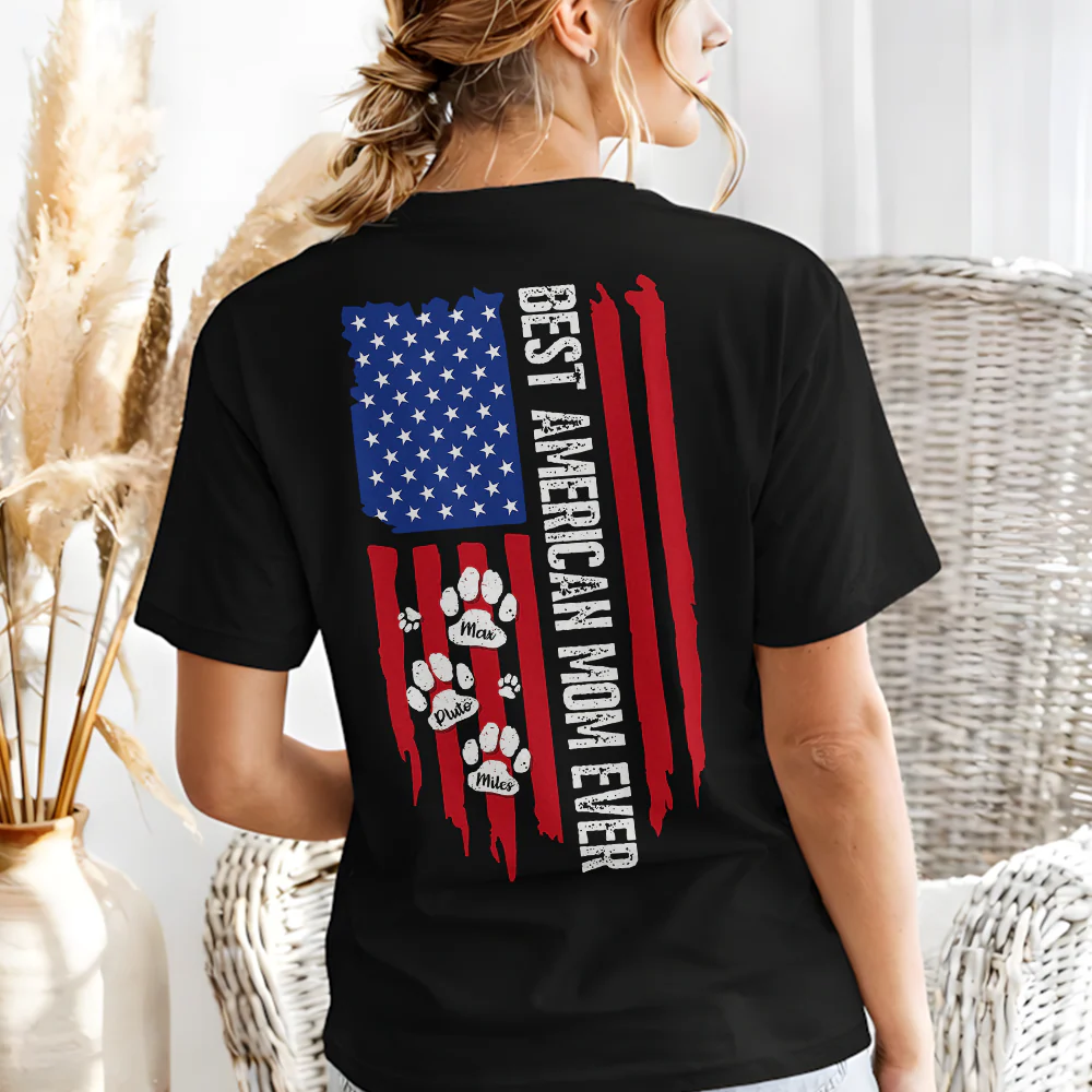 Custom Name Best American Mom Ever Back Shirt TH10 898685 - Image 6