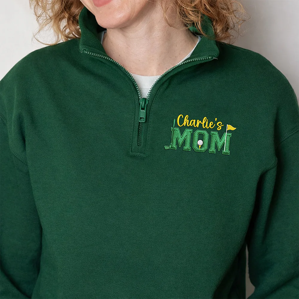 Custom Name Dad Mom Embroidered Golf Quarter Zip Sweater HO82 902324 - Image 8