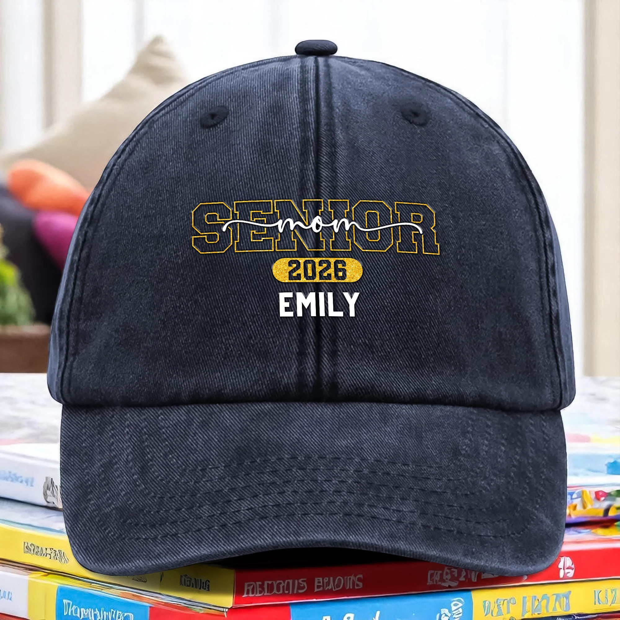 Custom Name Dad Mom Senior 2026 Washed Denim Baseball Cap TH10 169105 - Image 2