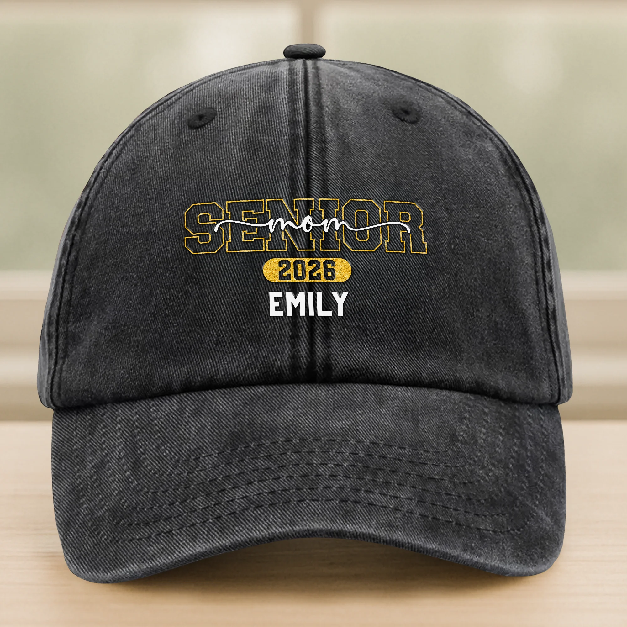 Custom Name Dad Mom Senior 2026 Washed Denim Baseball Cap TH10 169105 - Image 3