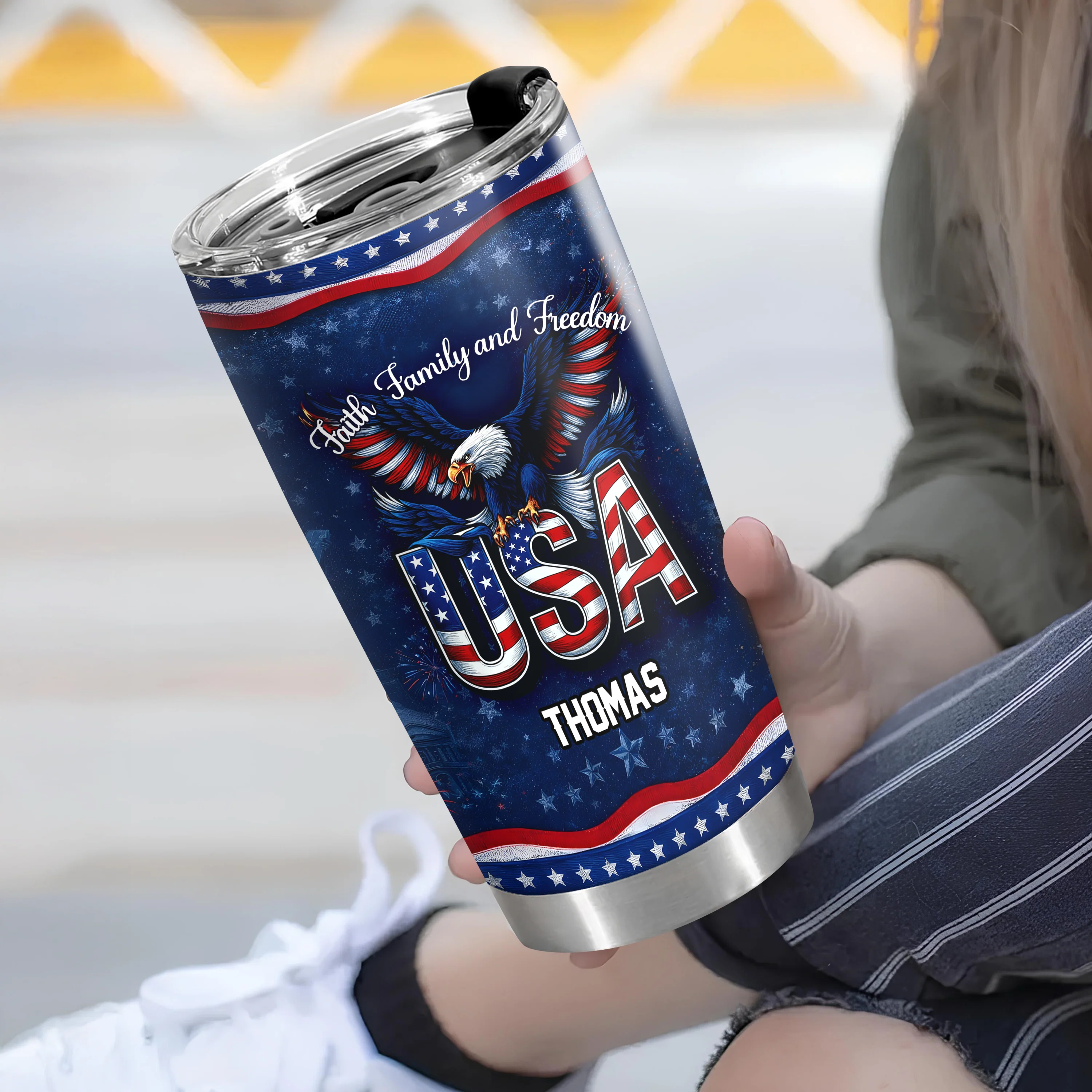 Custom Name Faith, Family & Freedom 250 Years Anniversary Fat Tumbler 1776–2026 CH07 910590 - Image 10