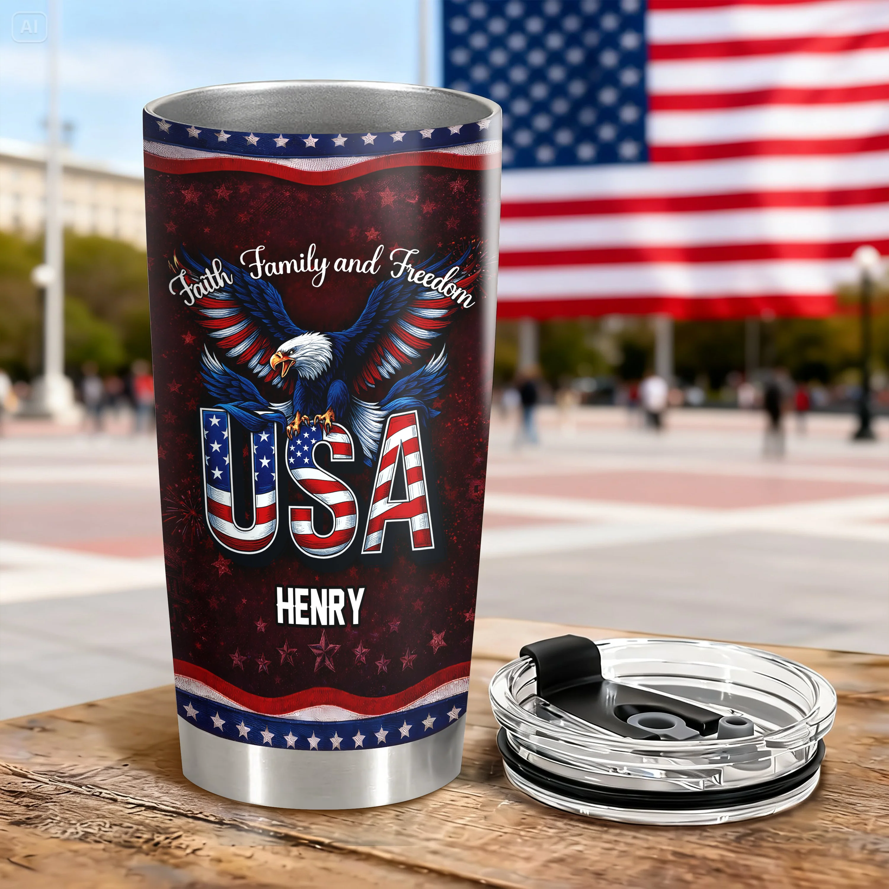 Custom Name Faith, Family & Freedom 250 Years Anniversary Fat Tumbler 1776–2026 CH07 910590 - Image 13