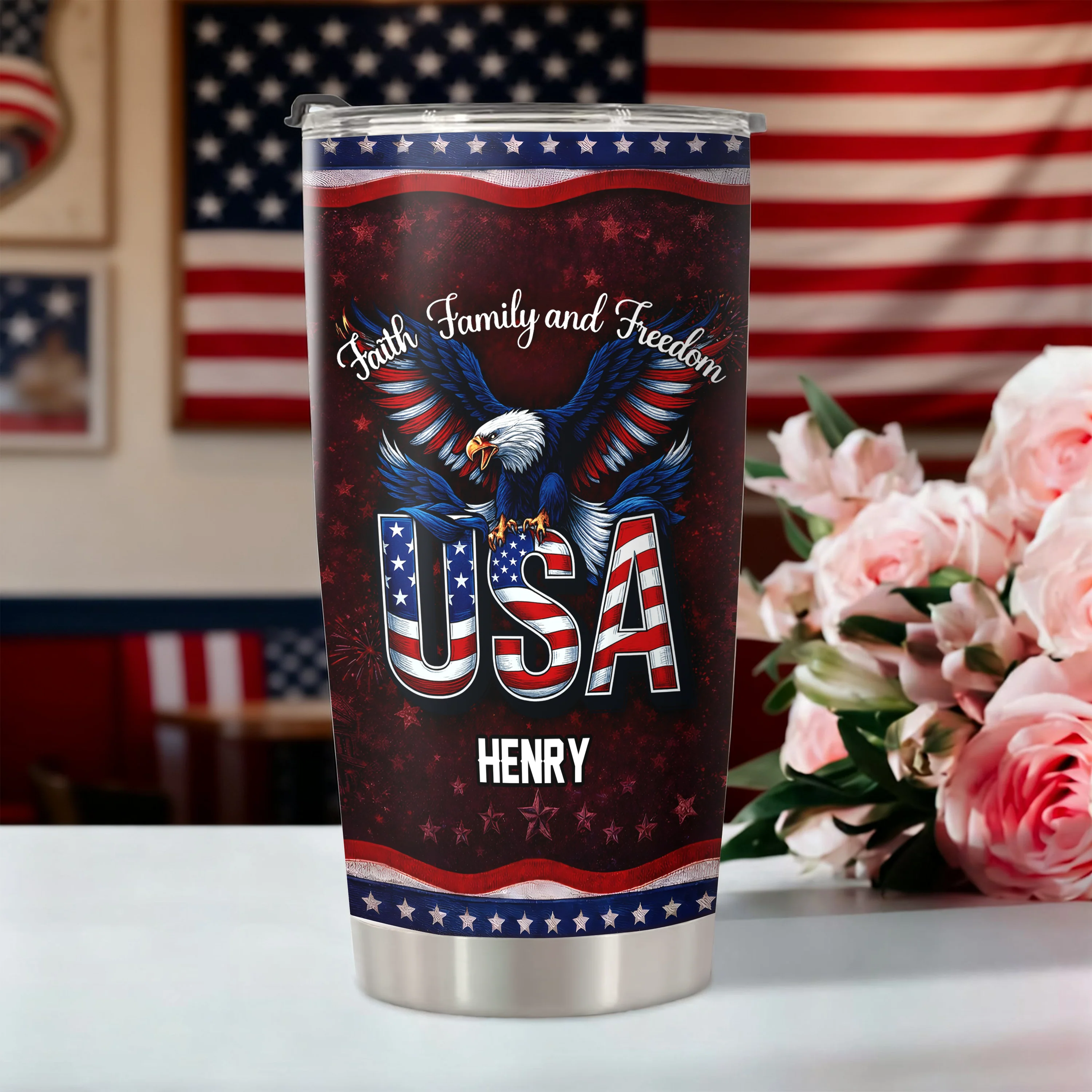Custom Name Faith, Family & Freedom 250 Years Anniversary Fat Tumbler 1776–2026 CH07 910590 - Image 15