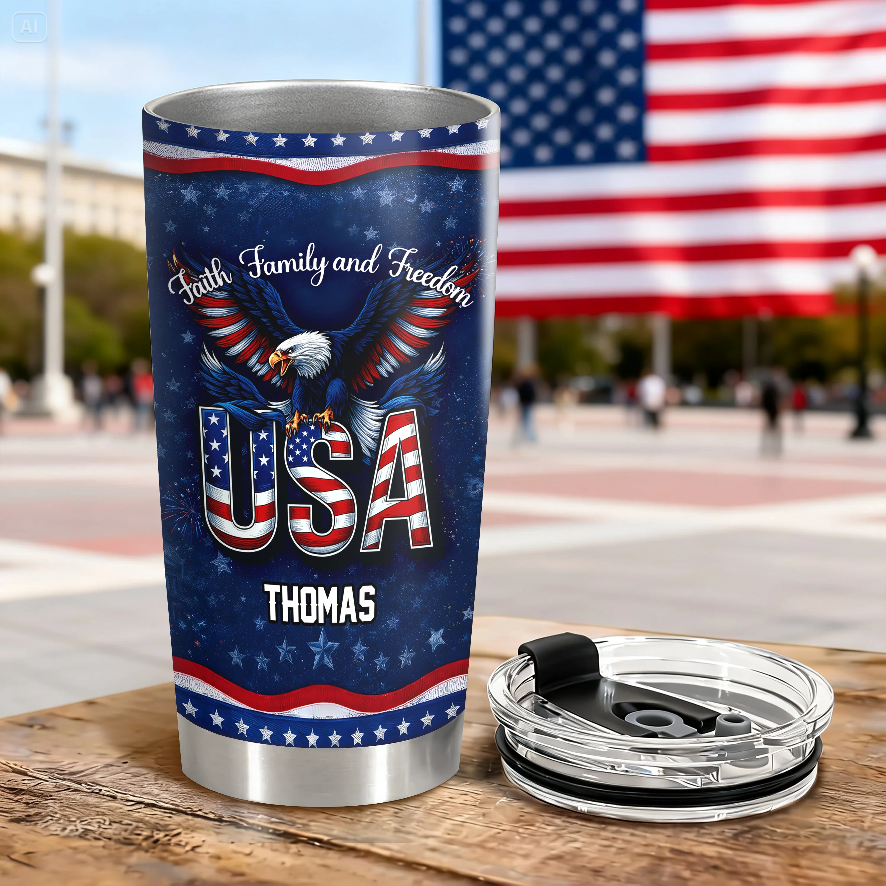 Custom Name Faith, Family & Freedom 250 Years Anniversary Fat Tumbler 1776–2026 CH07 910590 - Image 9