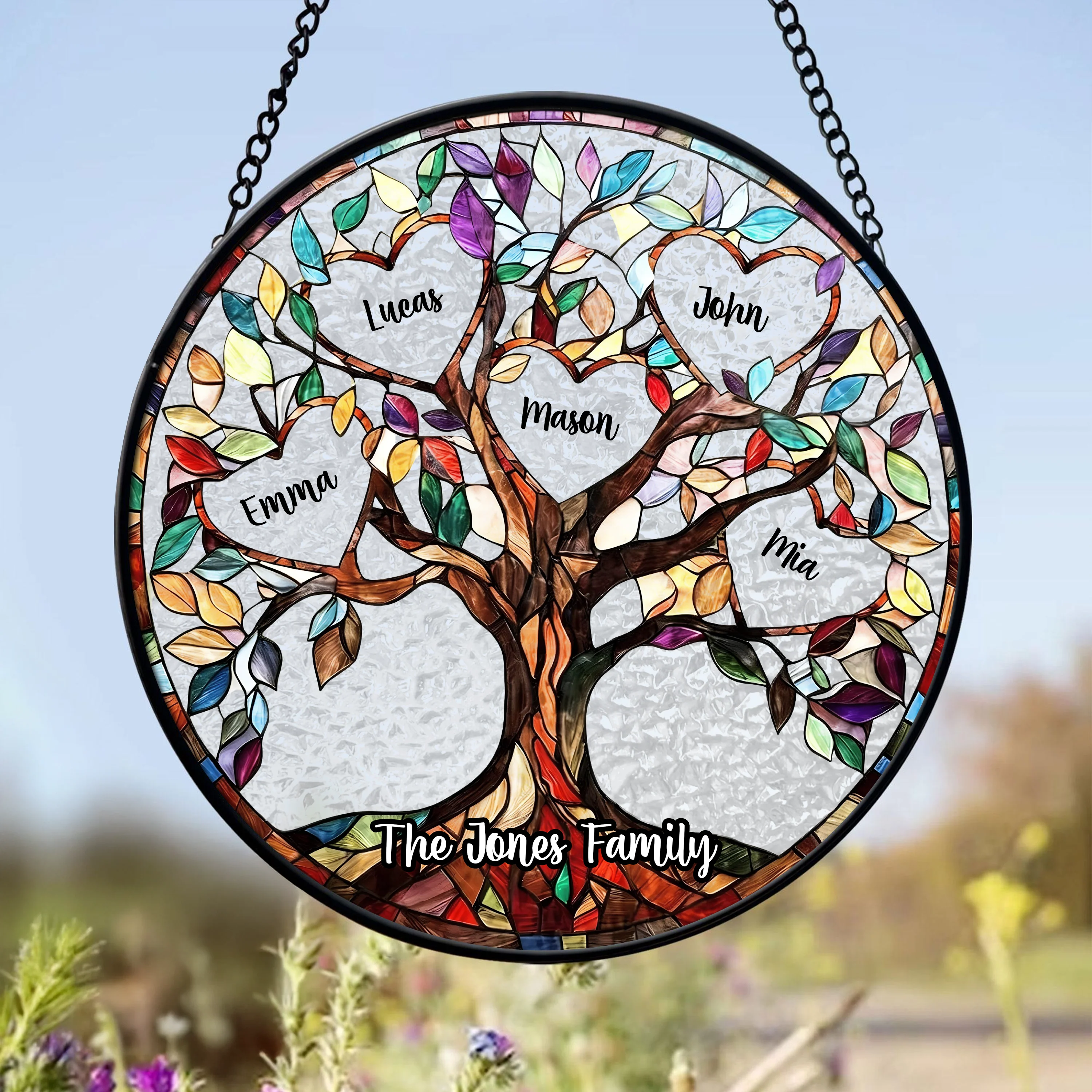 Custom Name Family Unbreakable Bond Tree Of Life Personalized Stained Glass Suncatcher, Mother's Day Gift HA75 920678