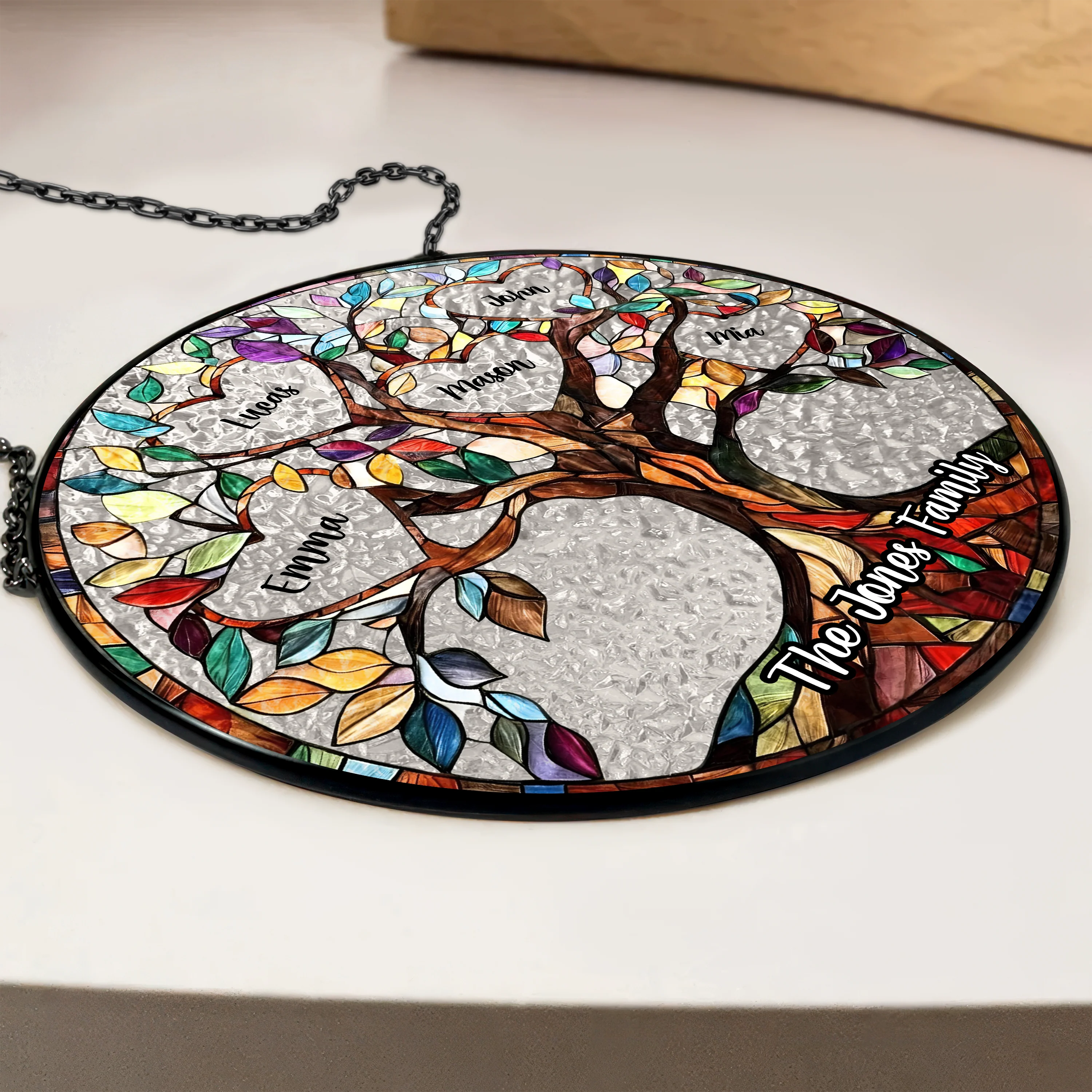 Custom Name Family Unbreakable Bond Tree Of Life Personalized Stained Glass Suncatcher, Mother's Day Gift HA75 920678 - Image 2
