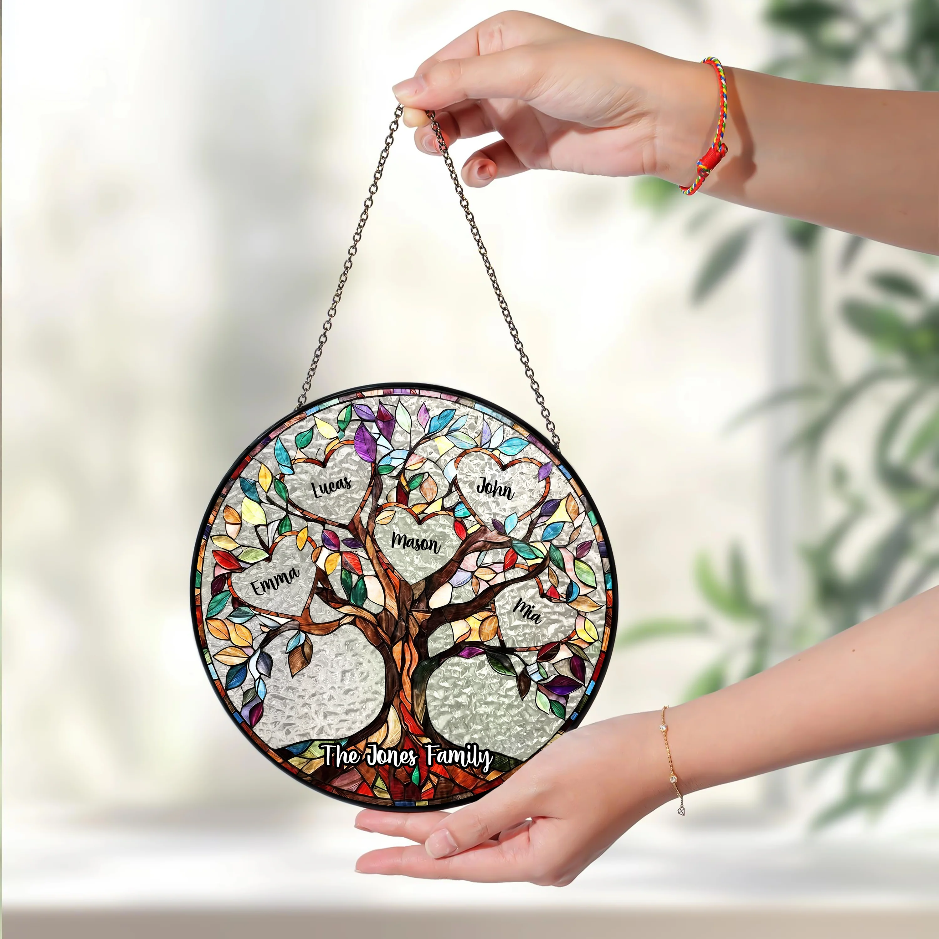 Custom Name Family Unbreakable Bond Tree Of Life Personalized Stained Glass Suncatcher, Mother's Day Gift HA75 920678 - Image 4