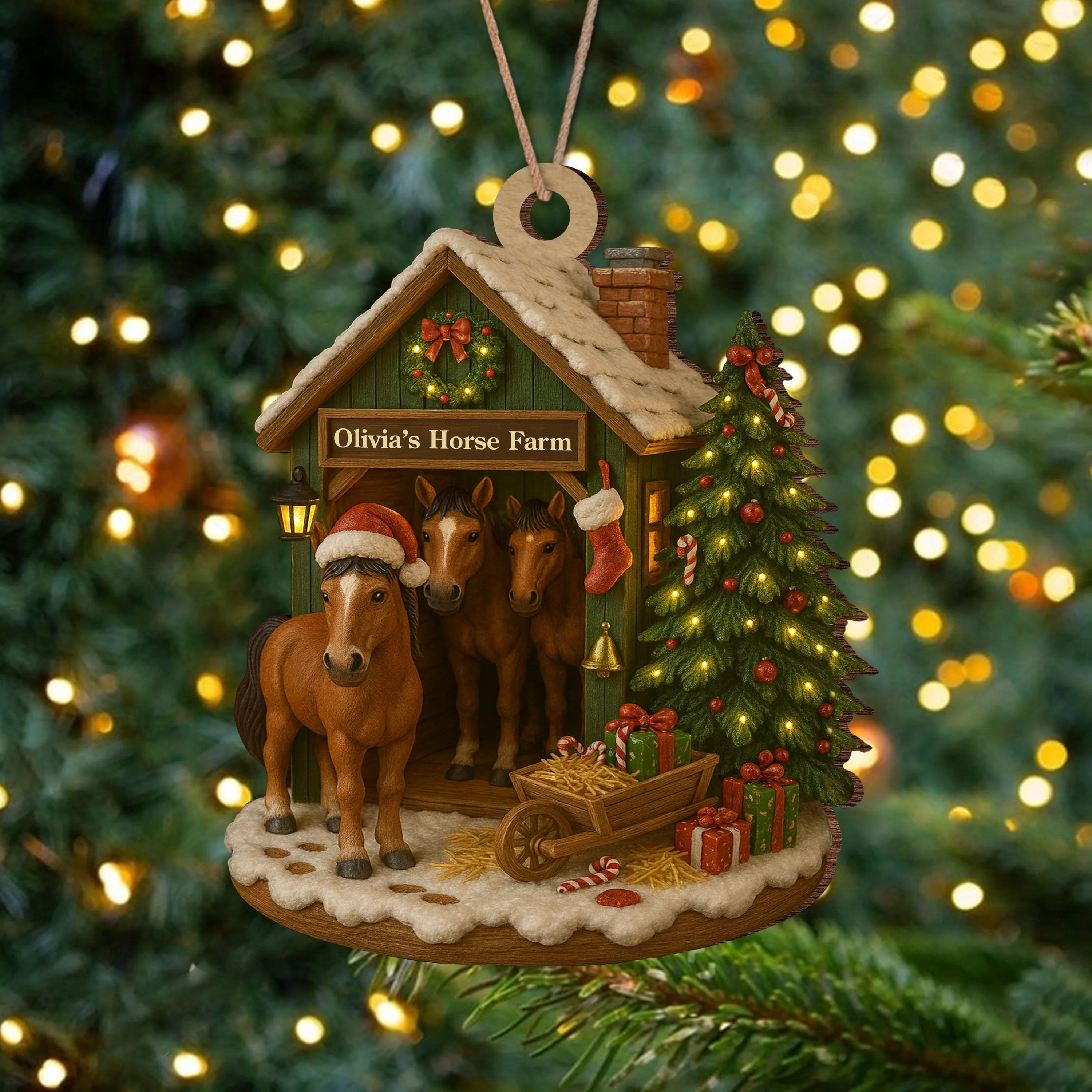 Custom Name Horse Farm Wood Ornament – Christmas Gifts for Women & Men LM32 895613 - Image 6