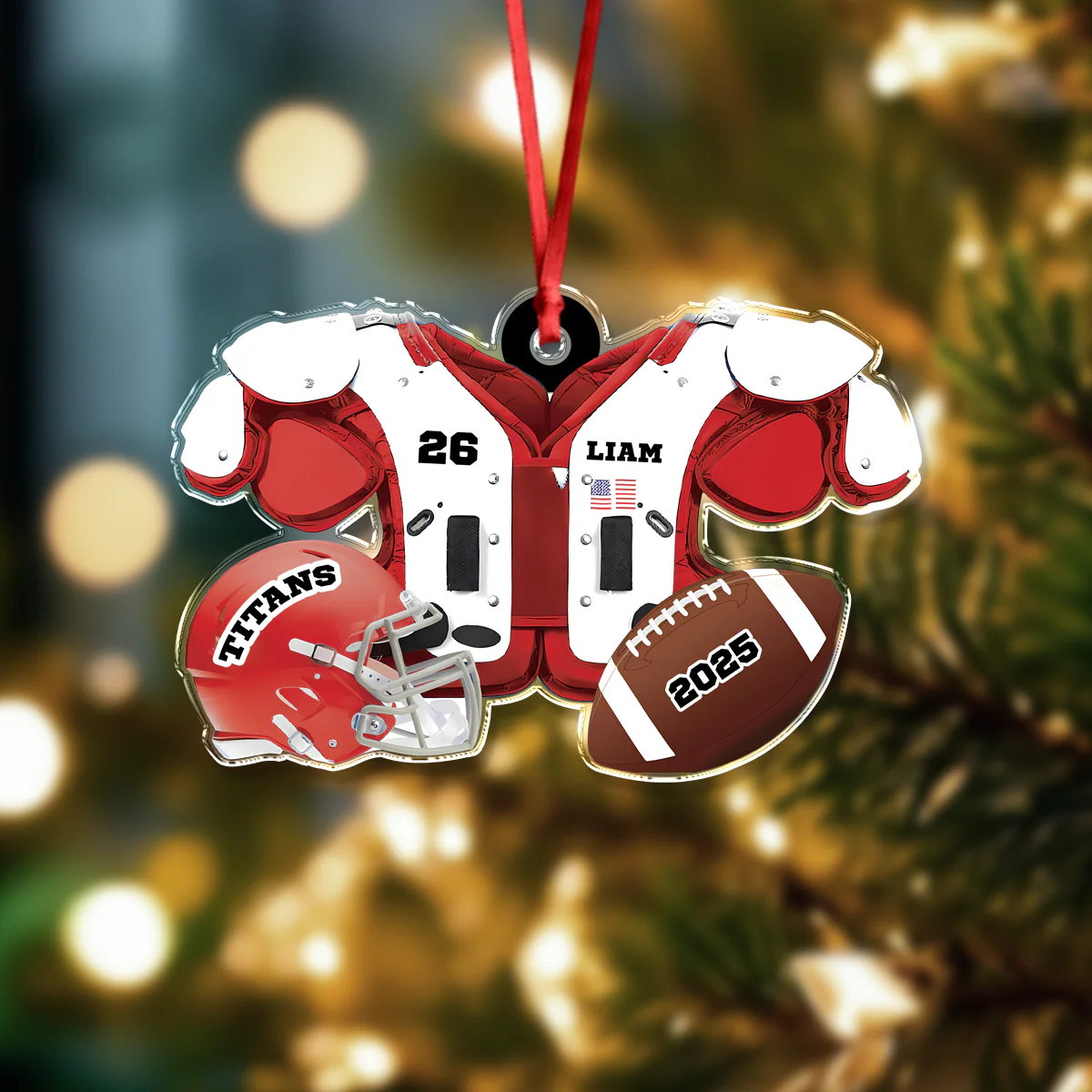 Custom Name Football American Christmas Personalized  Acrylic Ornament HA75 897664 - Image 5