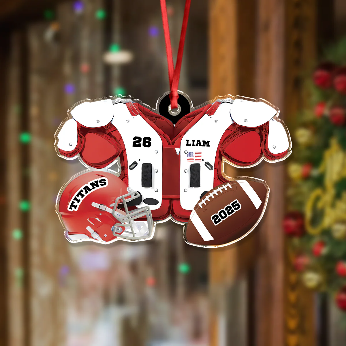 Custom Name Football American Christmas Personalized  Acrylic Ornament HA75 897664 - Image 6