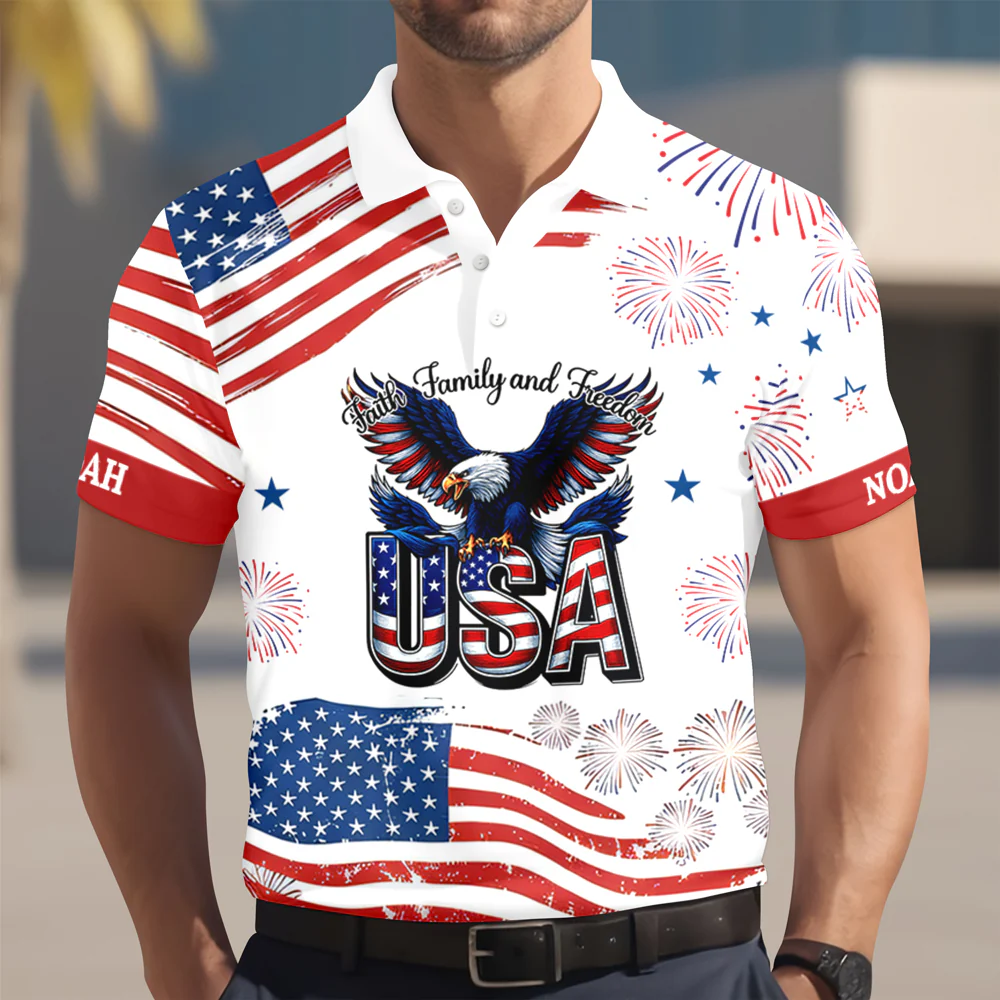 Custom Name God Bless America 1776-2026 Polo Shirt TH10 169273 - Image 6