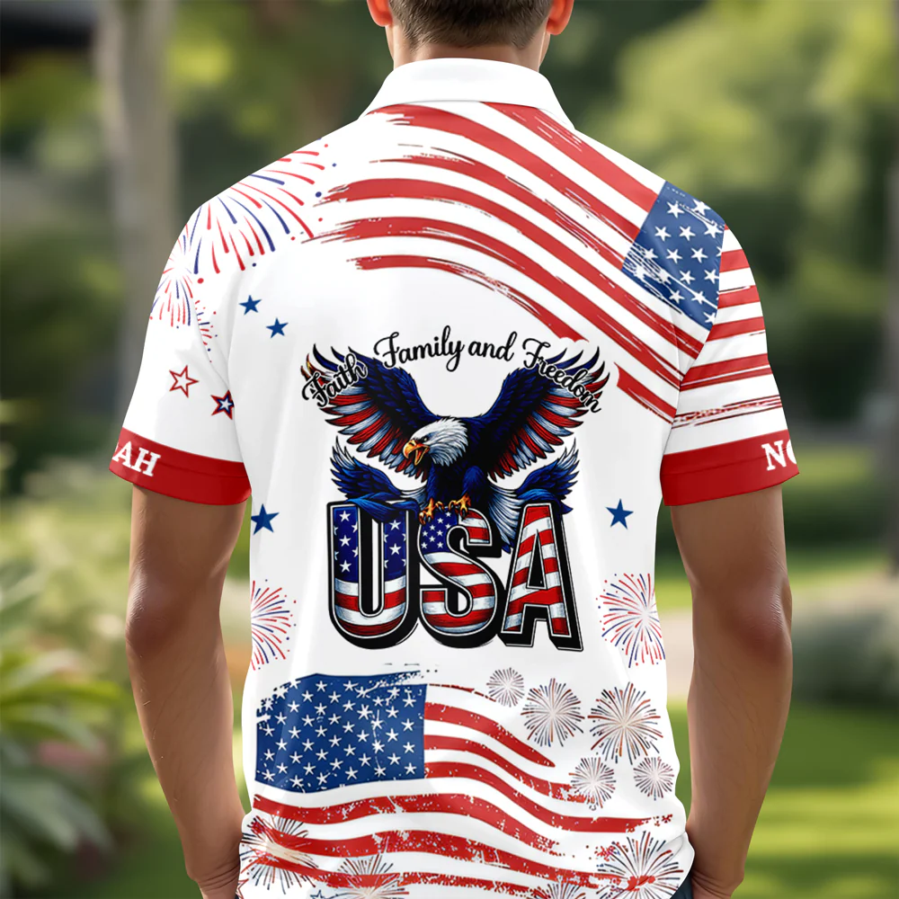 Custom Name God Bless America 1776-2026 Polo Shirt TH10 169273 - Image 7