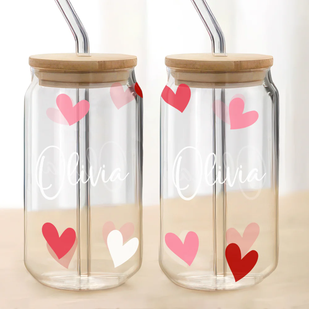 Custom Name Heart Glass Can With Lid Gift For Family TH10 896905 - Image 3