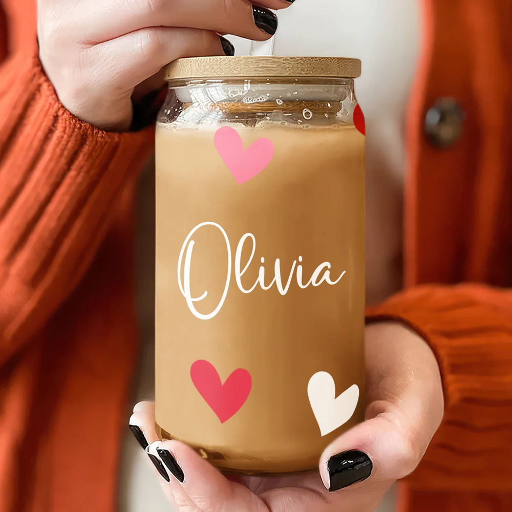 Custom Name Heart Glass Can With Lid Gift For Family TH10 896905 - Image 5