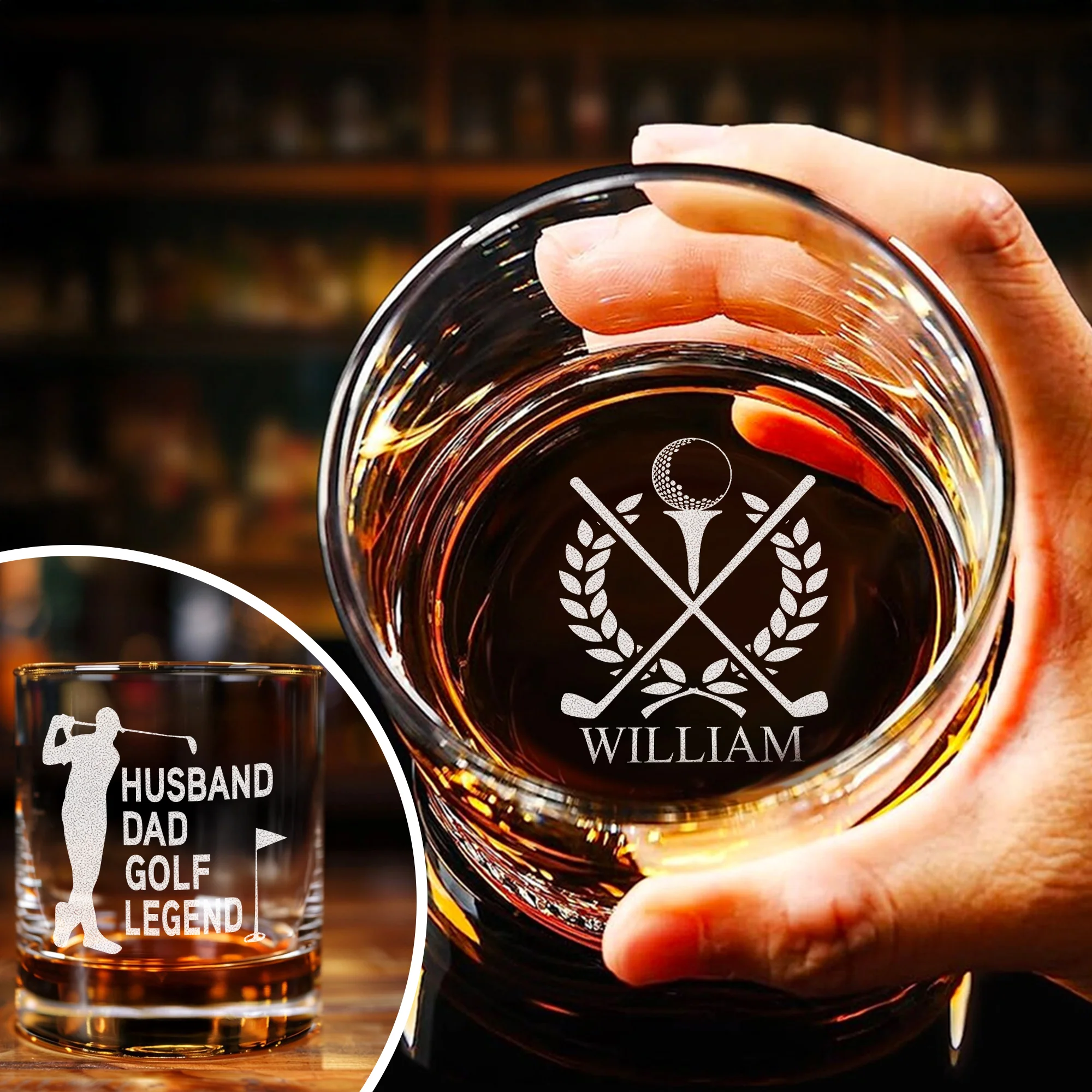 Custom Name Husband Dad Papa Golf Legend For Golfers - Personalized Engraved Whiskey Glass HO82 900908 - Image 5
