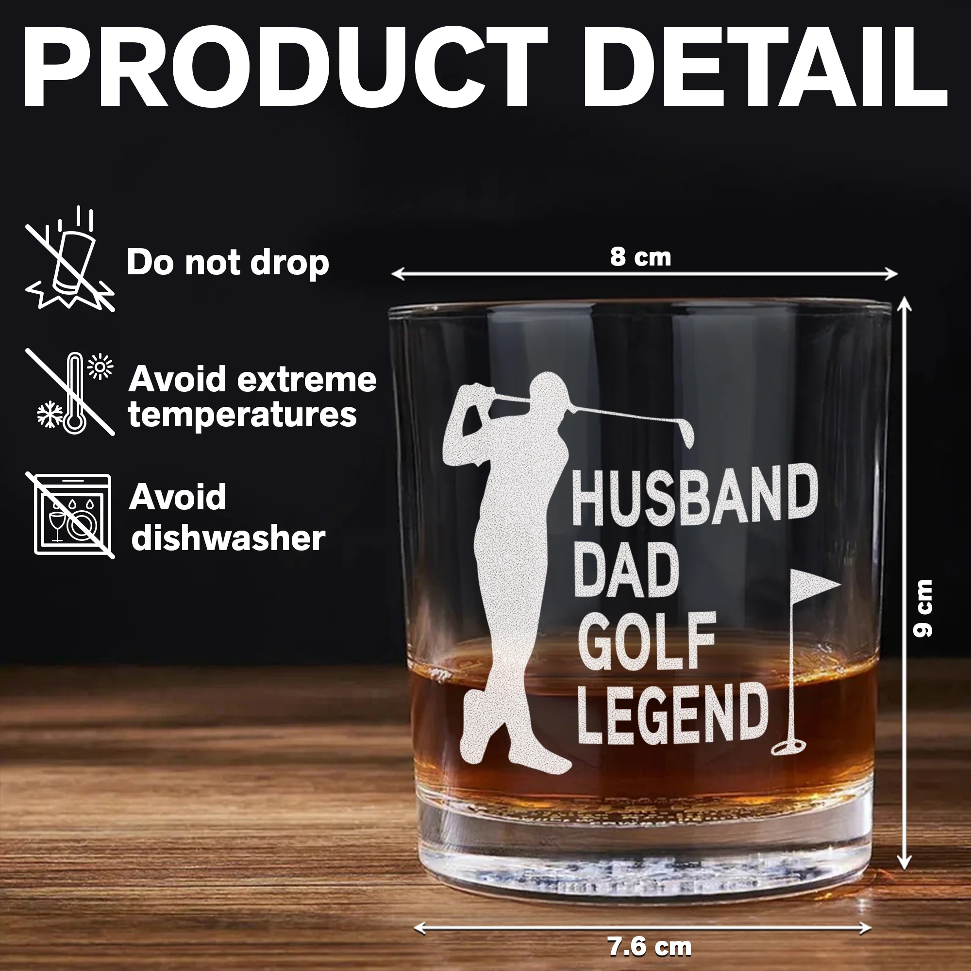 Custom Name Husband Dad Papa Golf Legend For Golfers - Personalized Engraved Whiskey Glass HO82 900908 - Image 7