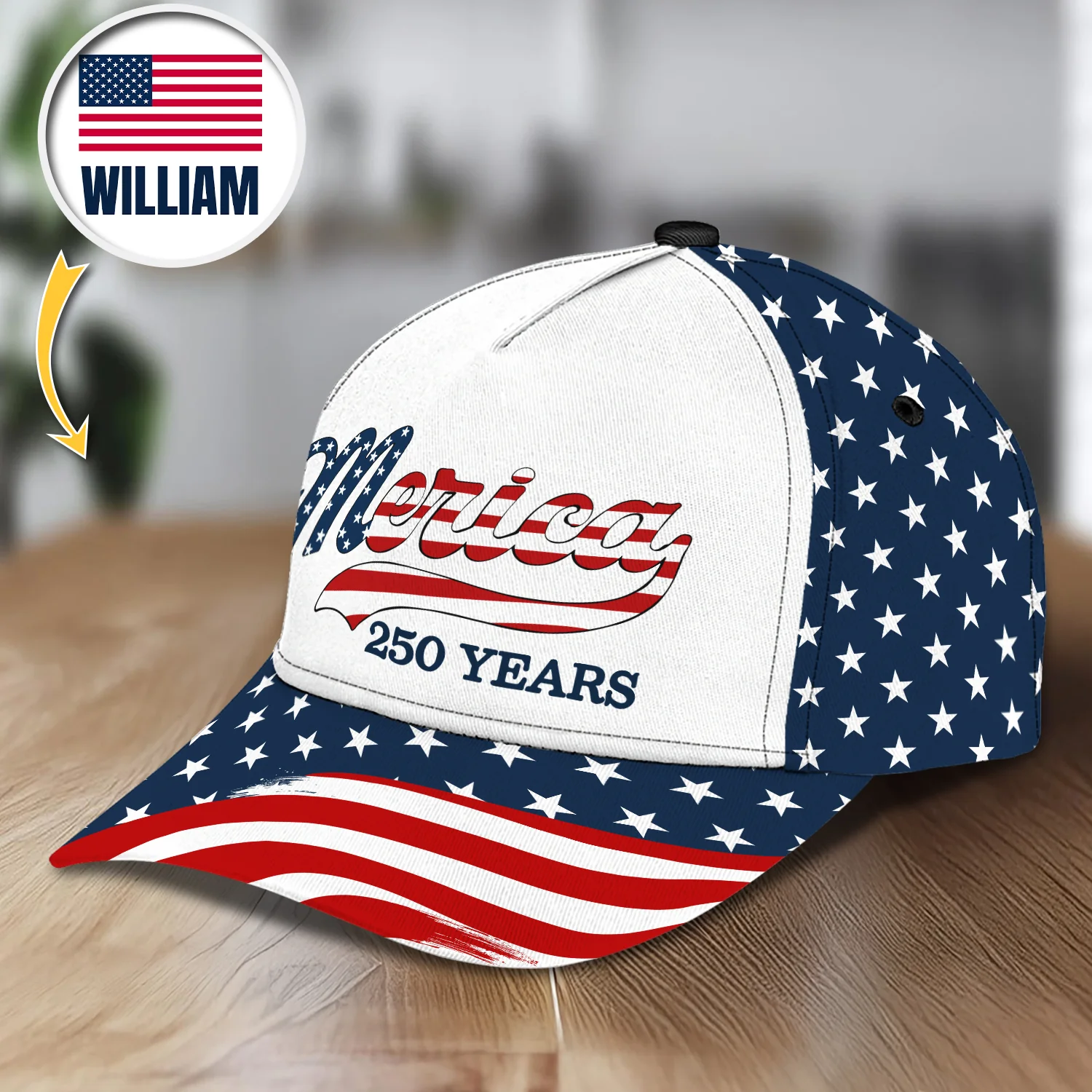 Custom Name Merica 250 Years USA Patriotic Classic Cap HO82 902898 - Image 4