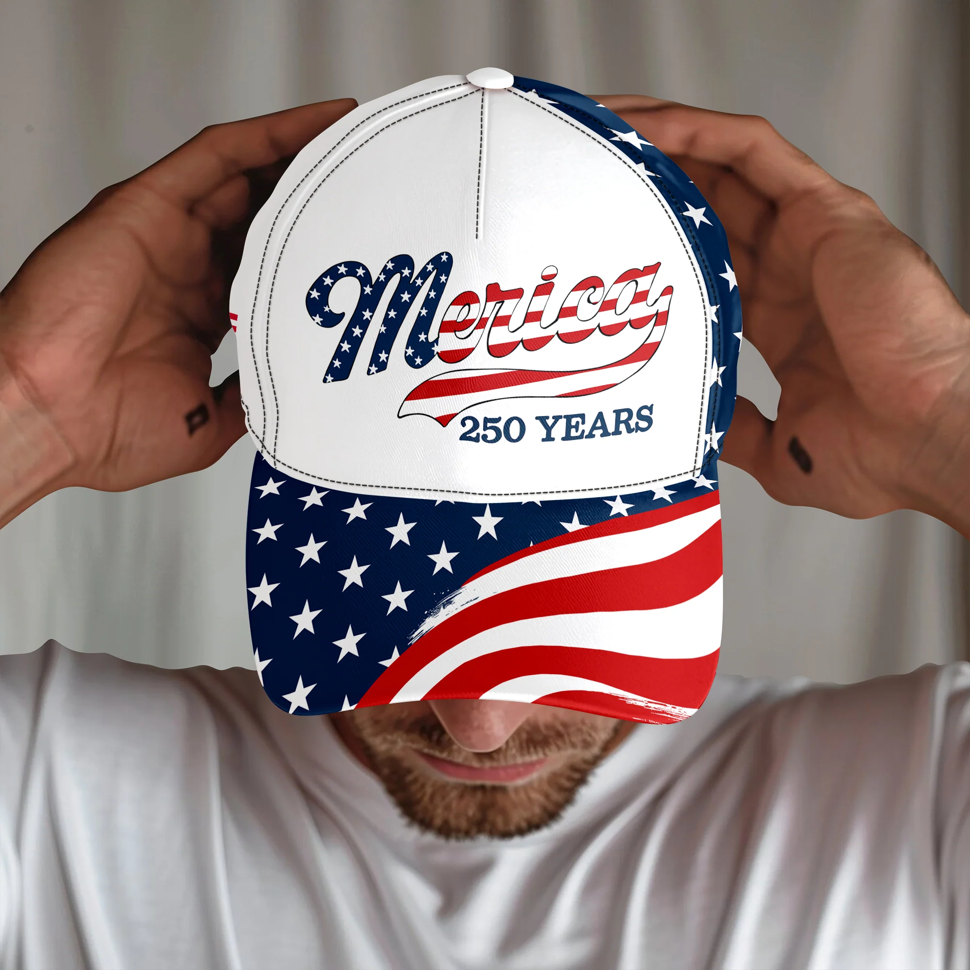 Custom Name Merica 250 Years USA Patriotic Classic Cap HO82 902898 - Image 7