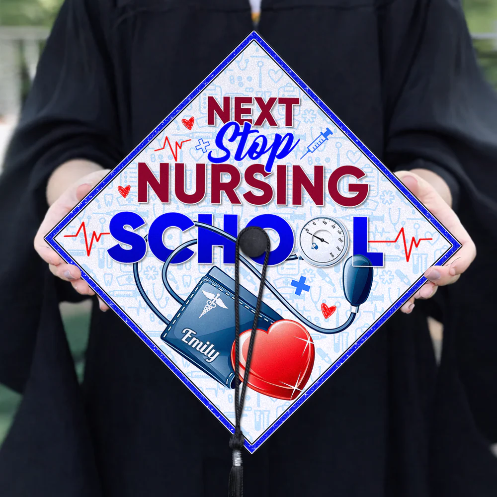 Custom Name Next Stop Nursing School Graduation Cap Topper LM32 899335 - Image 8