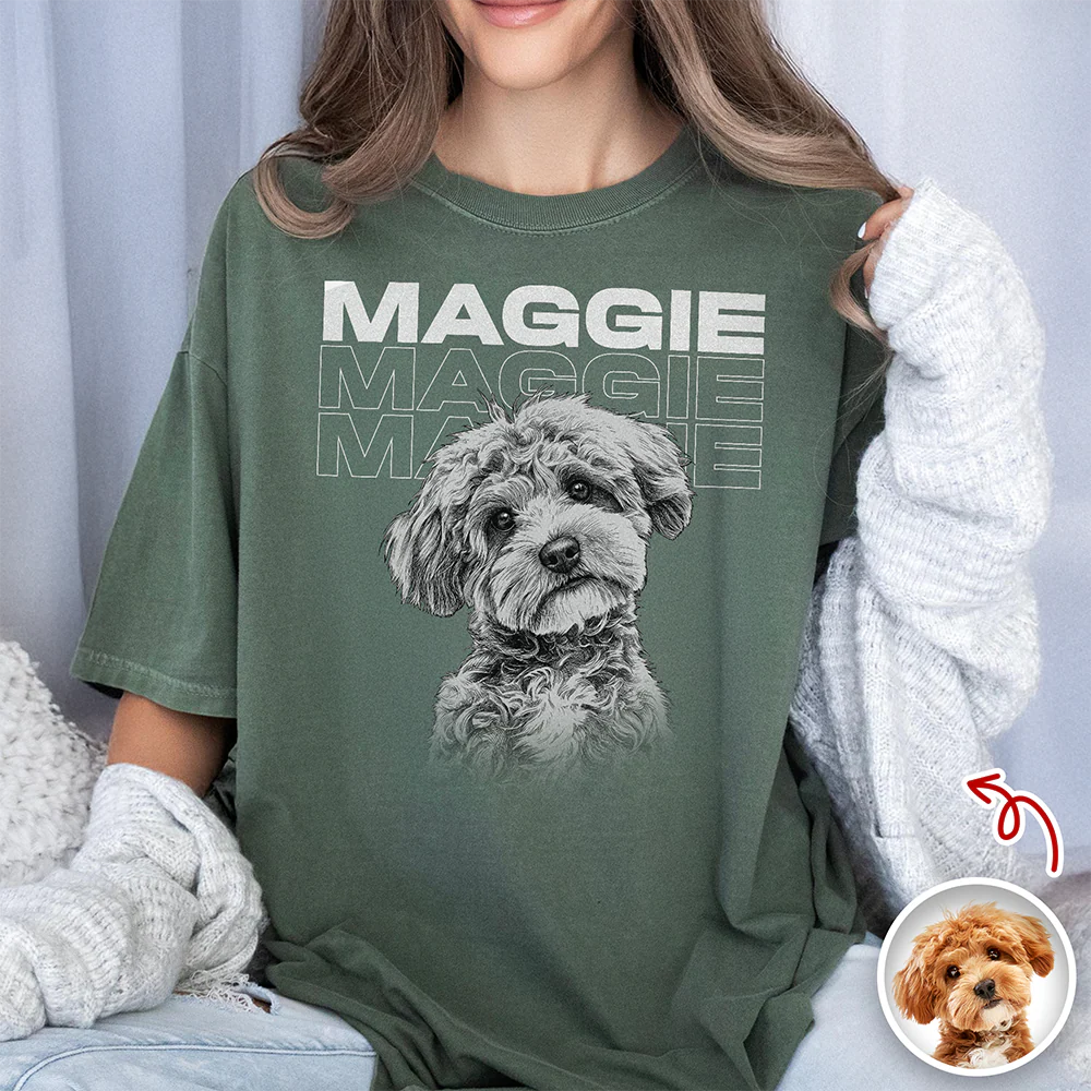 Custom Name & Photo Vintage Style Comfort Shirt Gift For Pet Lovers LM32 669423 - Image 3