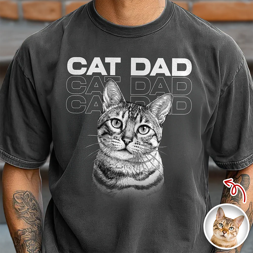 Custom Name & Photo Vintage Style Dog Cat Dad Mom Comfort Shirt LM32 669419 - Image 11