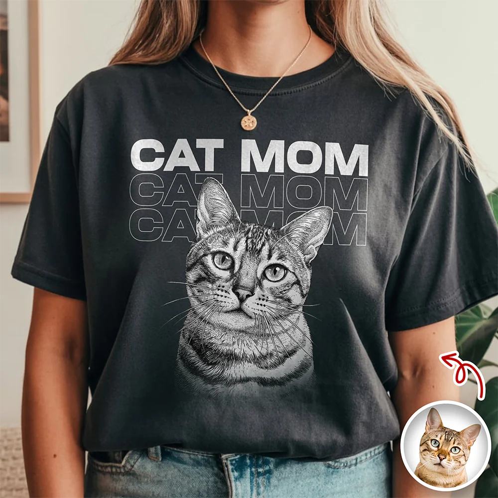 Custom Name & Photo Vintage Style Dog Cat Dad Mom Comfort Shirt LM32 669419 - Image 5