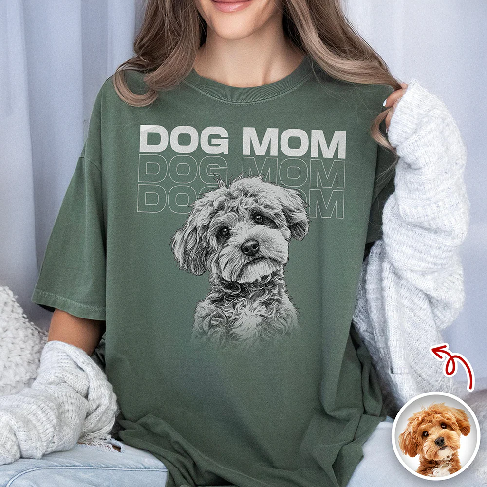 Custom Name & Photo Vintage Style Dog Cat Dad Mom Comfort Shirt LM32 669419 - Image 6