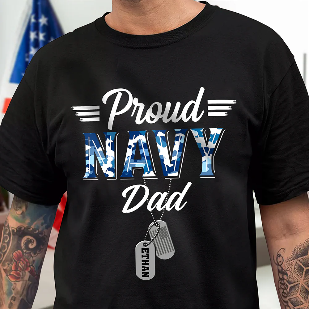 Custom Name Soldier Proud Mom, Proud Dad Shirt – Personalized Family Military Dark Shirt HA75 921064 - Image 2