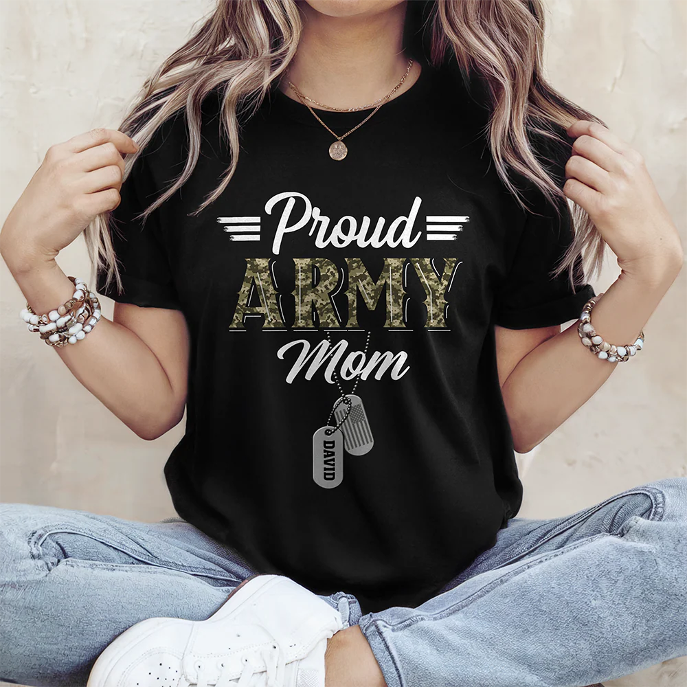 Custom Name Soldier Proud Mom, Proud Dad Shirt – Personalized Family Military Dark Shirt HA75 921064 - Image 5