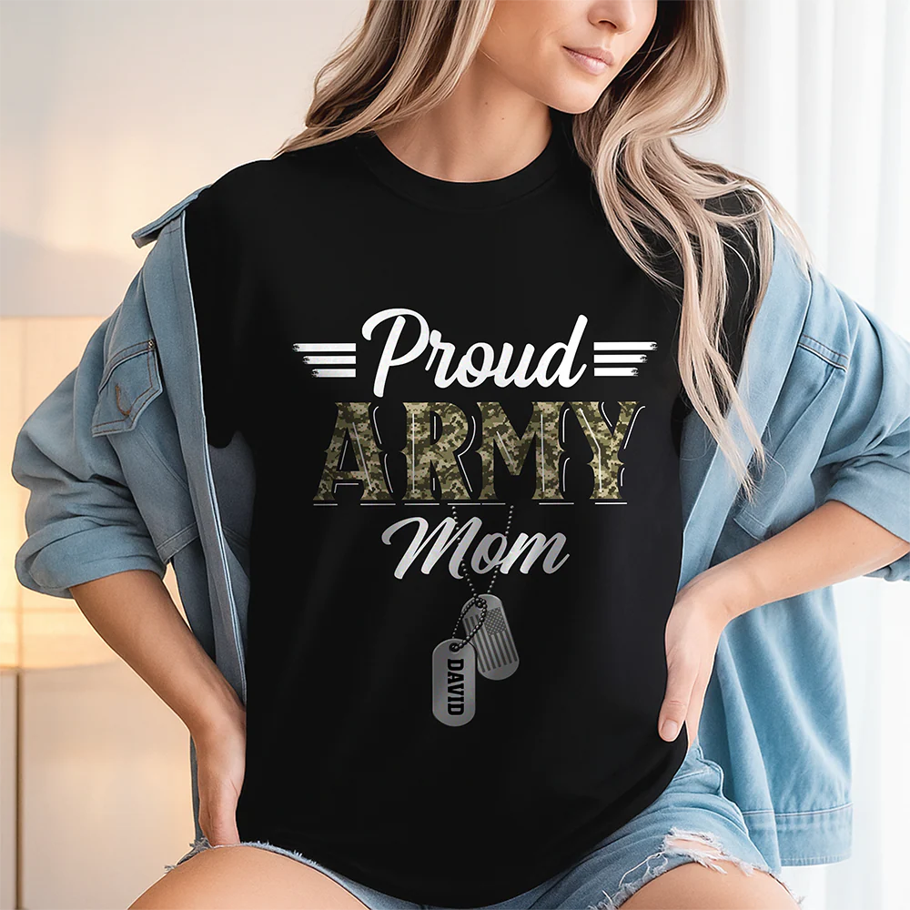 Custom Name Soldier Proud Mom, Proud Dad Shirt – Personalized Family Military Dark Shirt HA75 921064 - Image 6