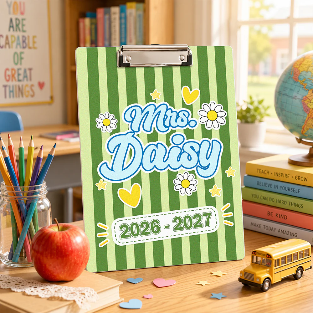 Custom Name Teacher Clipboard, Personalized Back to School Classroom Accessory LM32 669399 - Image 2
