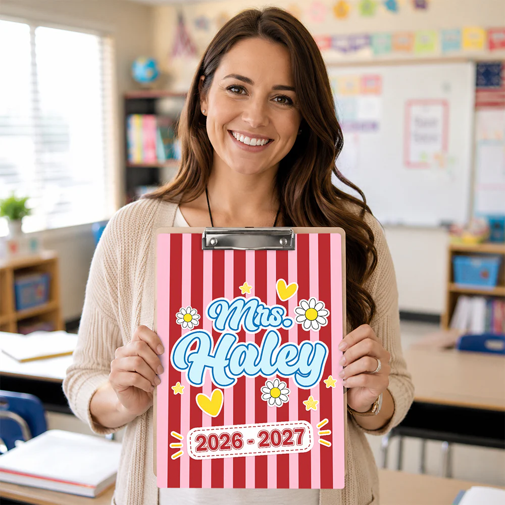 Custom Name Teacher Clipboard, Personalized Back to School Classroom Accessory LM32 669399 - Image 3