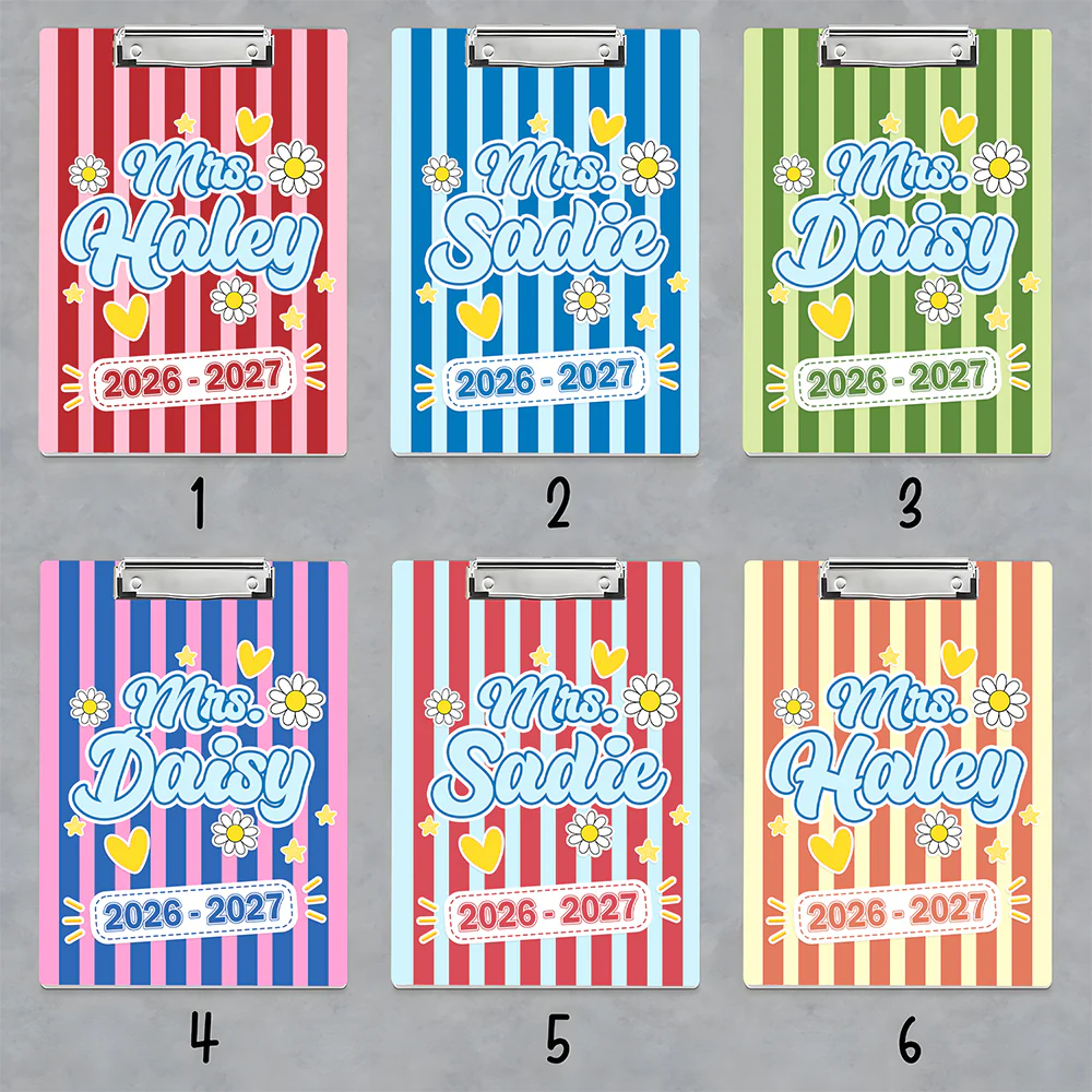 Custom Name Teacher Clipboard, Personalized Back to School Classroom Accessory LM32 669399 - Image 4