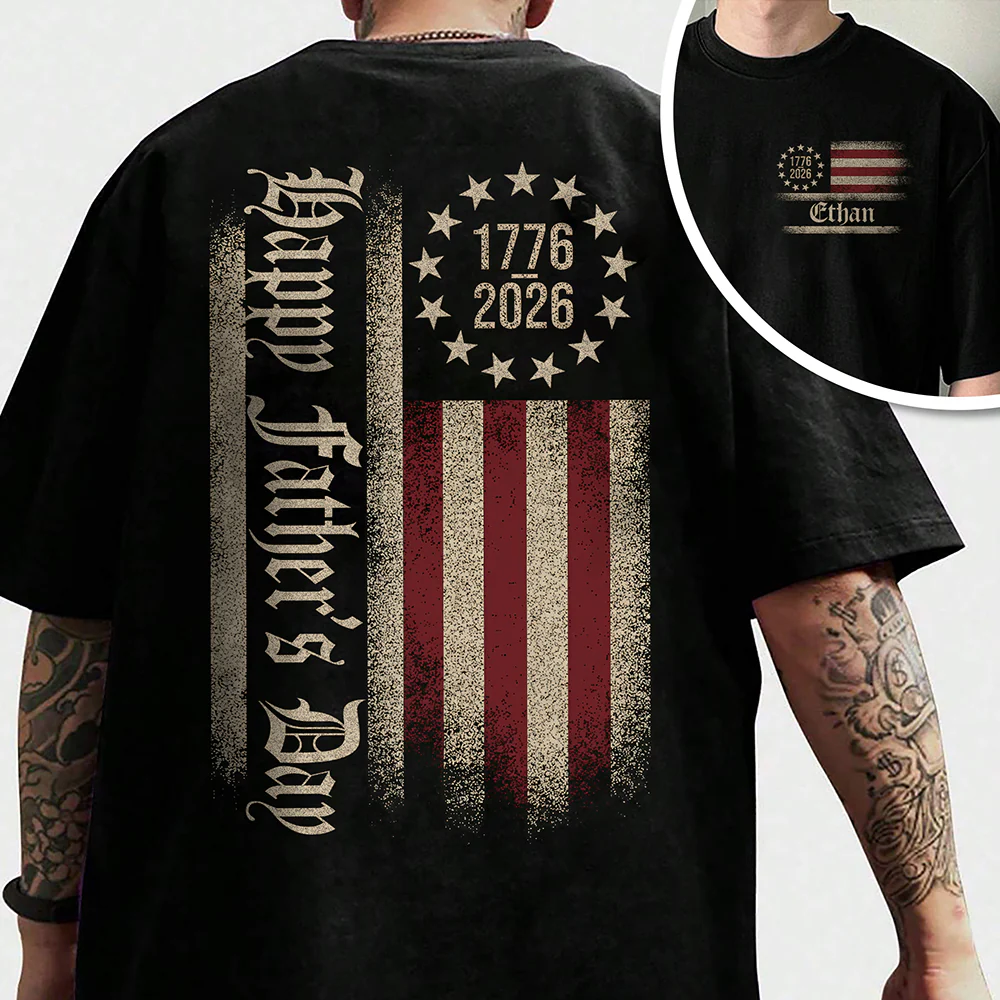 Custom Name USA 250th Anniversary Front & Back Shirt HA75 920940 - Image 7