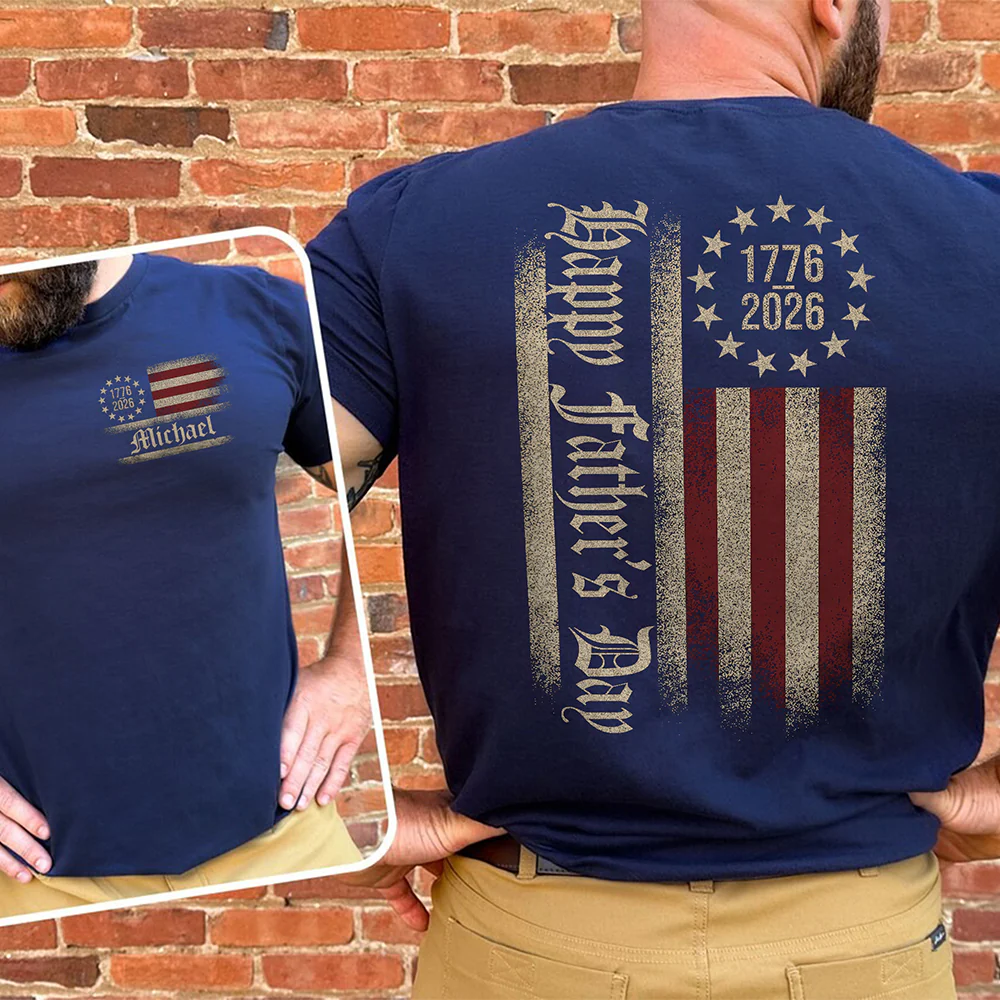 Custom Name USA 250th Anniversary Front & Back Shirt HA75 920940 - Image 9