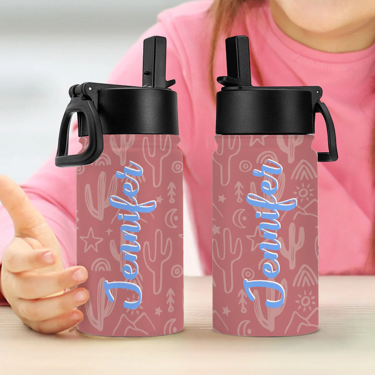 Custom Name Water Bottle With Straw For Kids TH10 894127 - Image 3