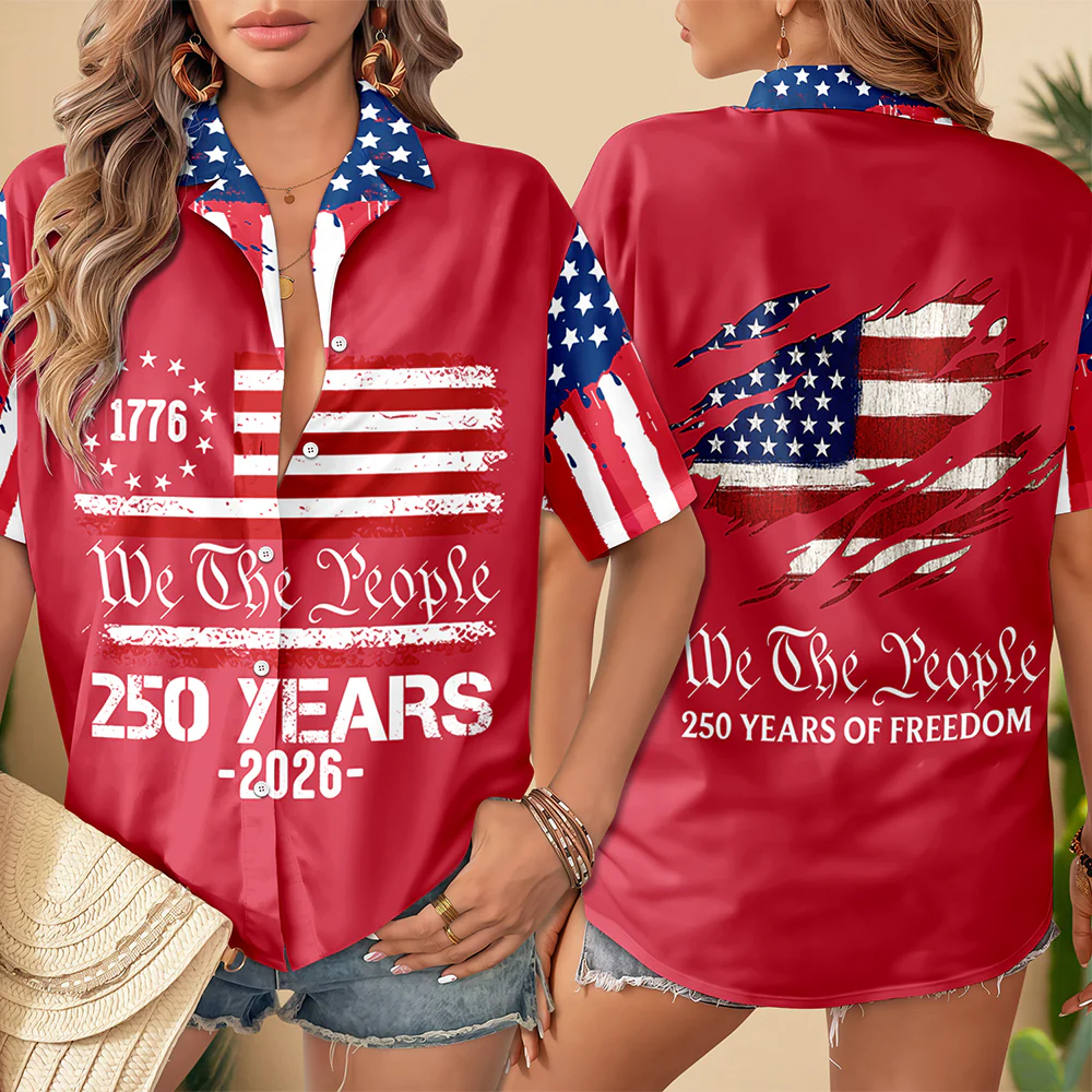Custom Patriotic American Flag We The People, 250 Years Of Freedom Hawaiian Shirt LM32 668987 - Image 2