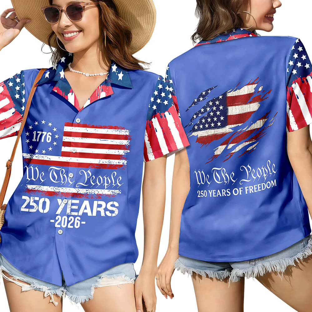 Custom Patriotic American Flag We The People, 250 Years Of Freedom Hawaiian Shirt LM32 668987 - Image 3
