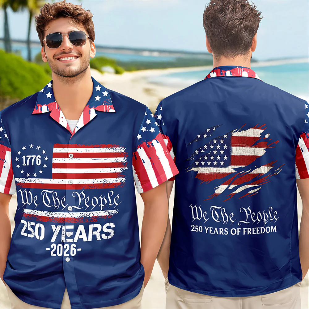Custom Patriotic American Flag We The People, 250 Years Of Freedom Hawaiian Shirt LM32 668987 - Image 4
