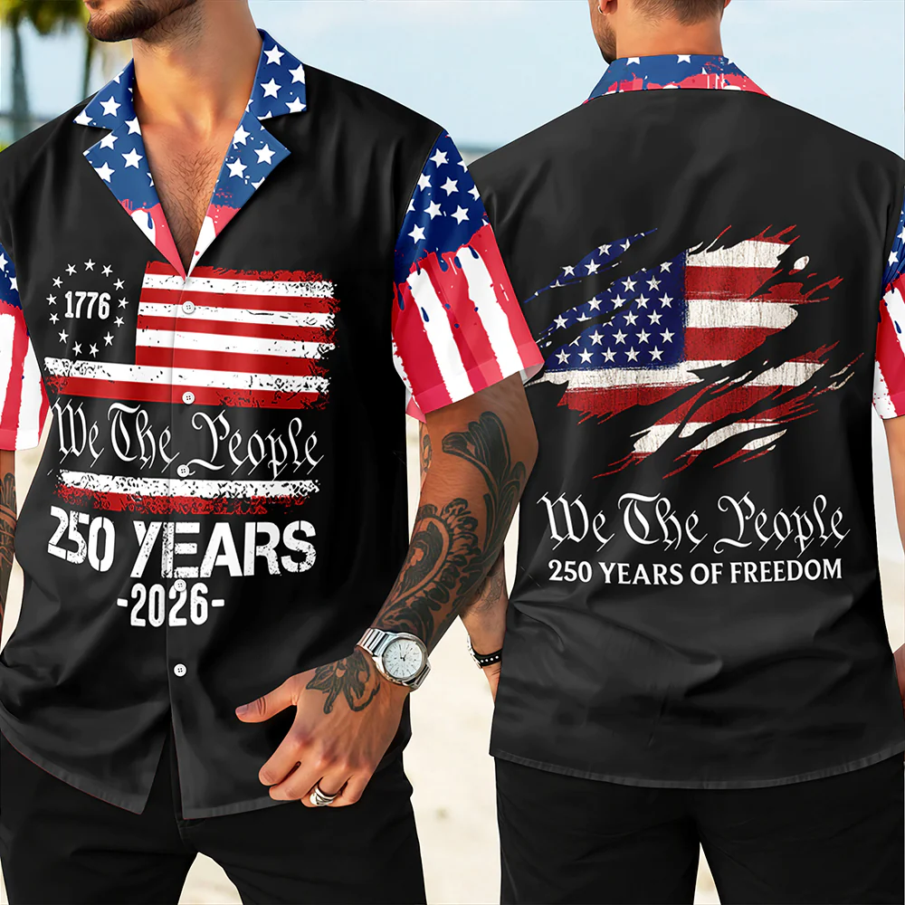 Custom Patriotic American Flag We The People, 250 Years Of Freedom Hawaiian Shirt LM32 668987 - Image 5