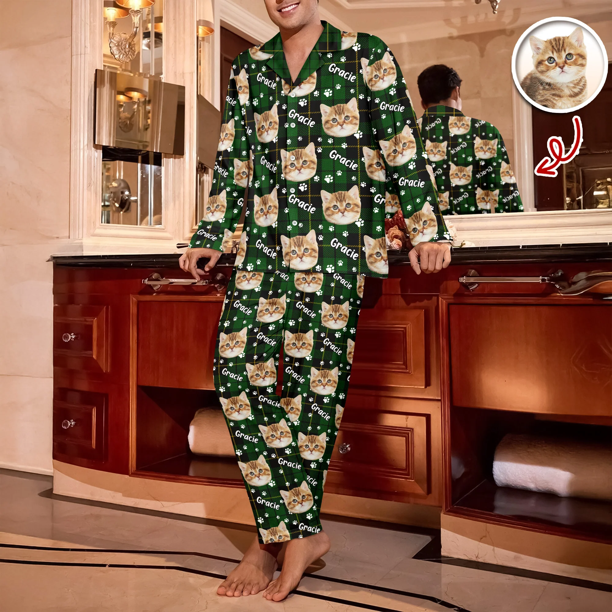 Custom Pet Face Name Christmas Pajamas Gift For Pet Lovers CH07 899950 - Image 6