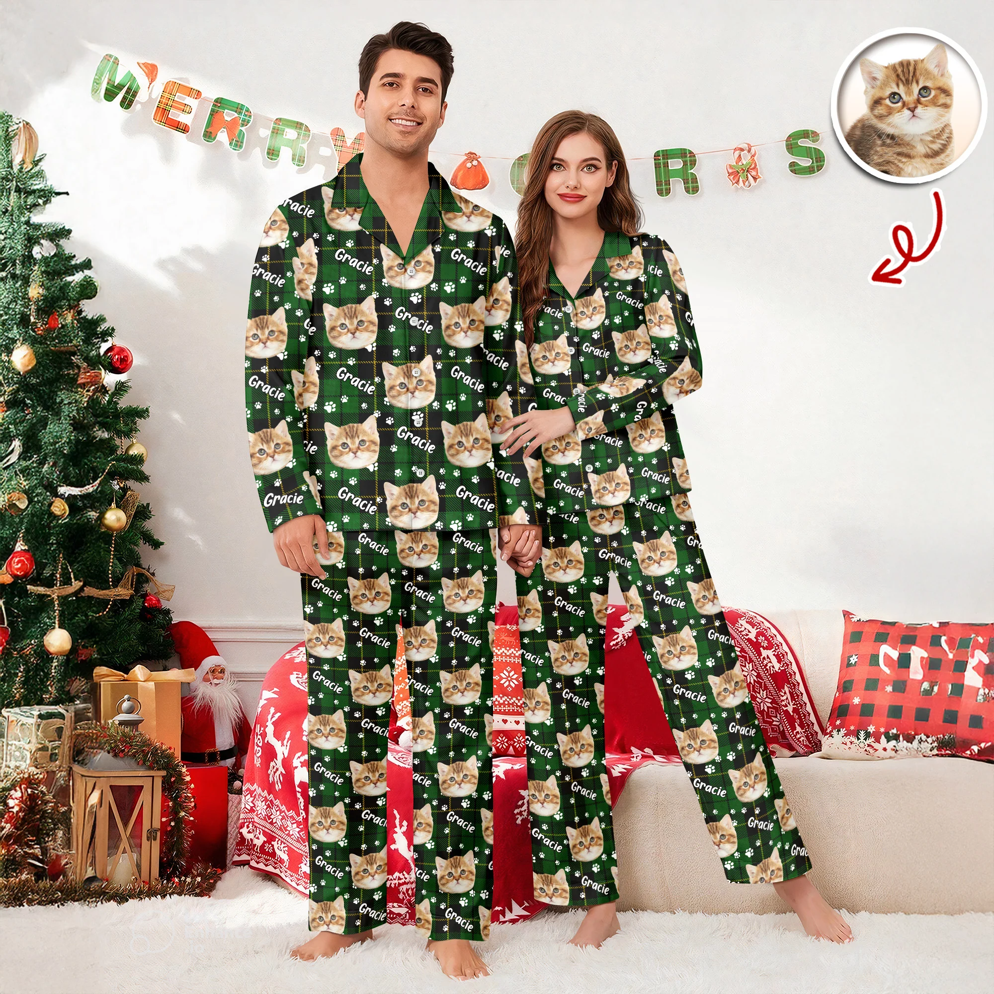 Custom Pet Face Name Christmas Pajamas Gift For Pet Lovers CH07 899950 - Image 8