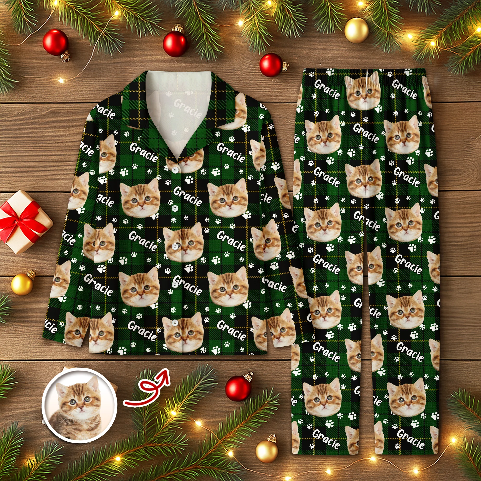 Custom Pet Face Name Christmas Pajamas Gift For Pet Lovers CH07 899950 - Image 9