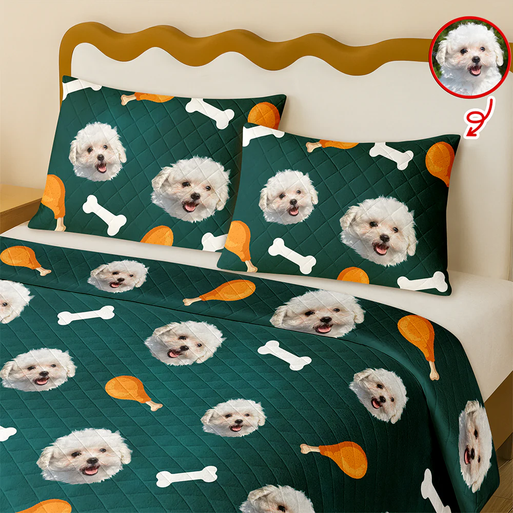 Custom Pet Photo Accessories Pattern Dog Cat Quilt Bedding Set HO82 900490 - Image 8