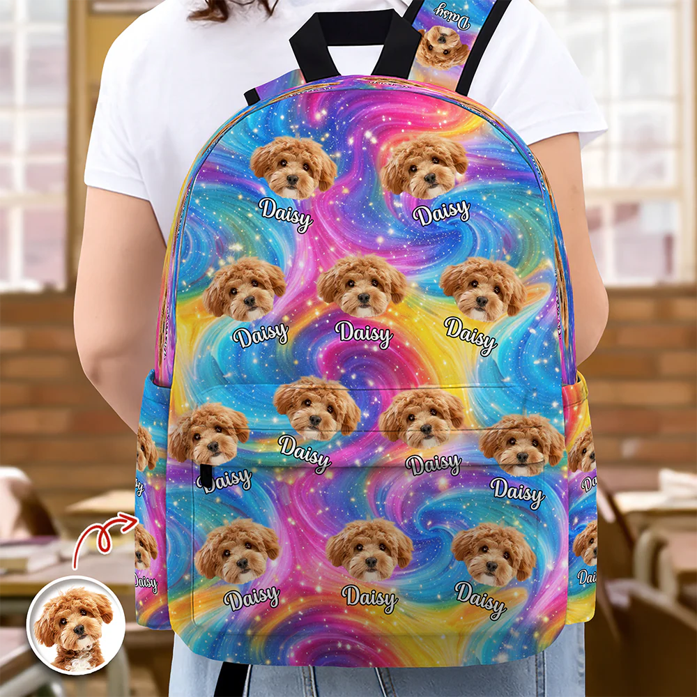 Custom Pet Photo Backpack Back to School Gift CH07 910632 - Image 2