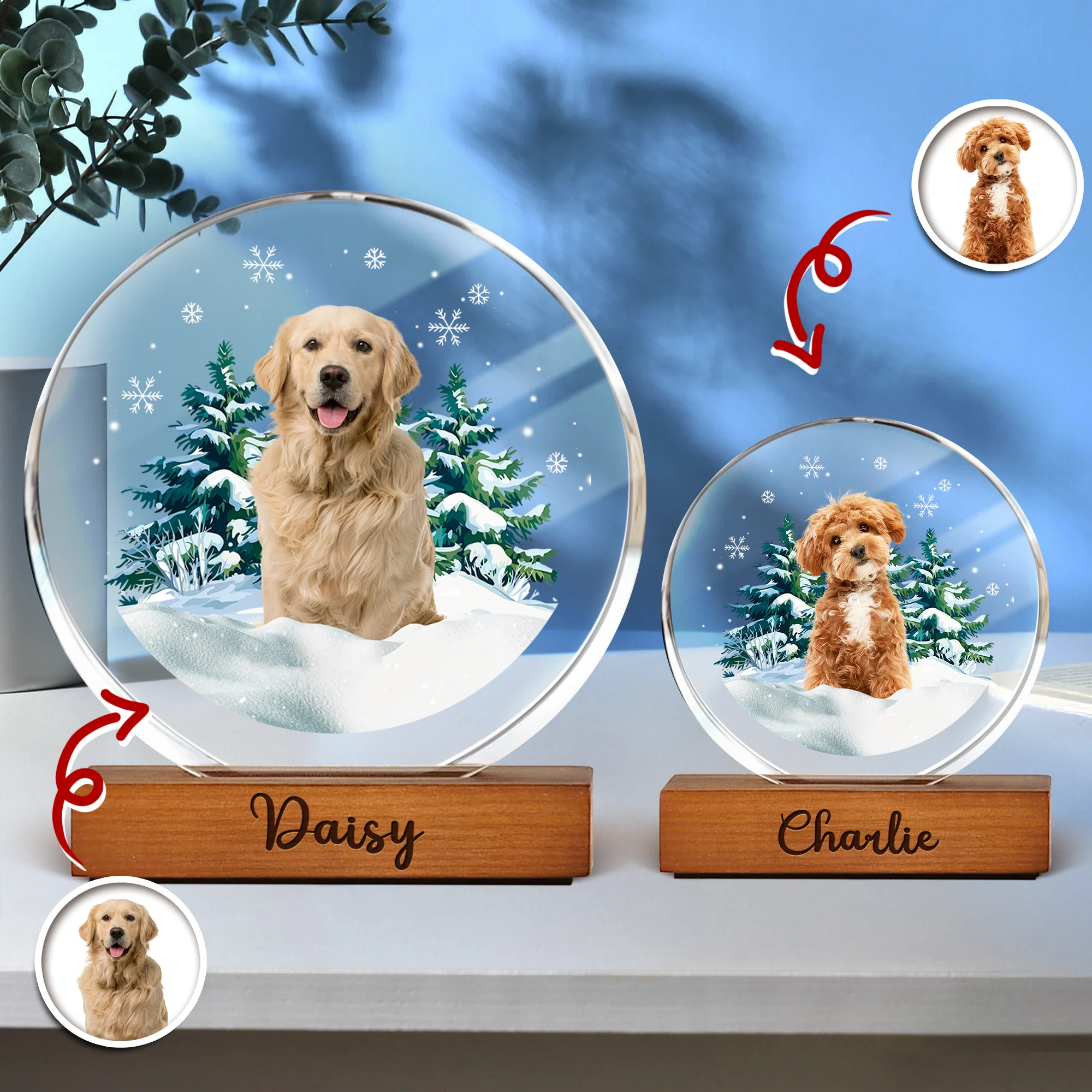 Custom Pet Photo Christmas - Personalized Round Acrylic Frame Block TH10 894407 - Image 5
