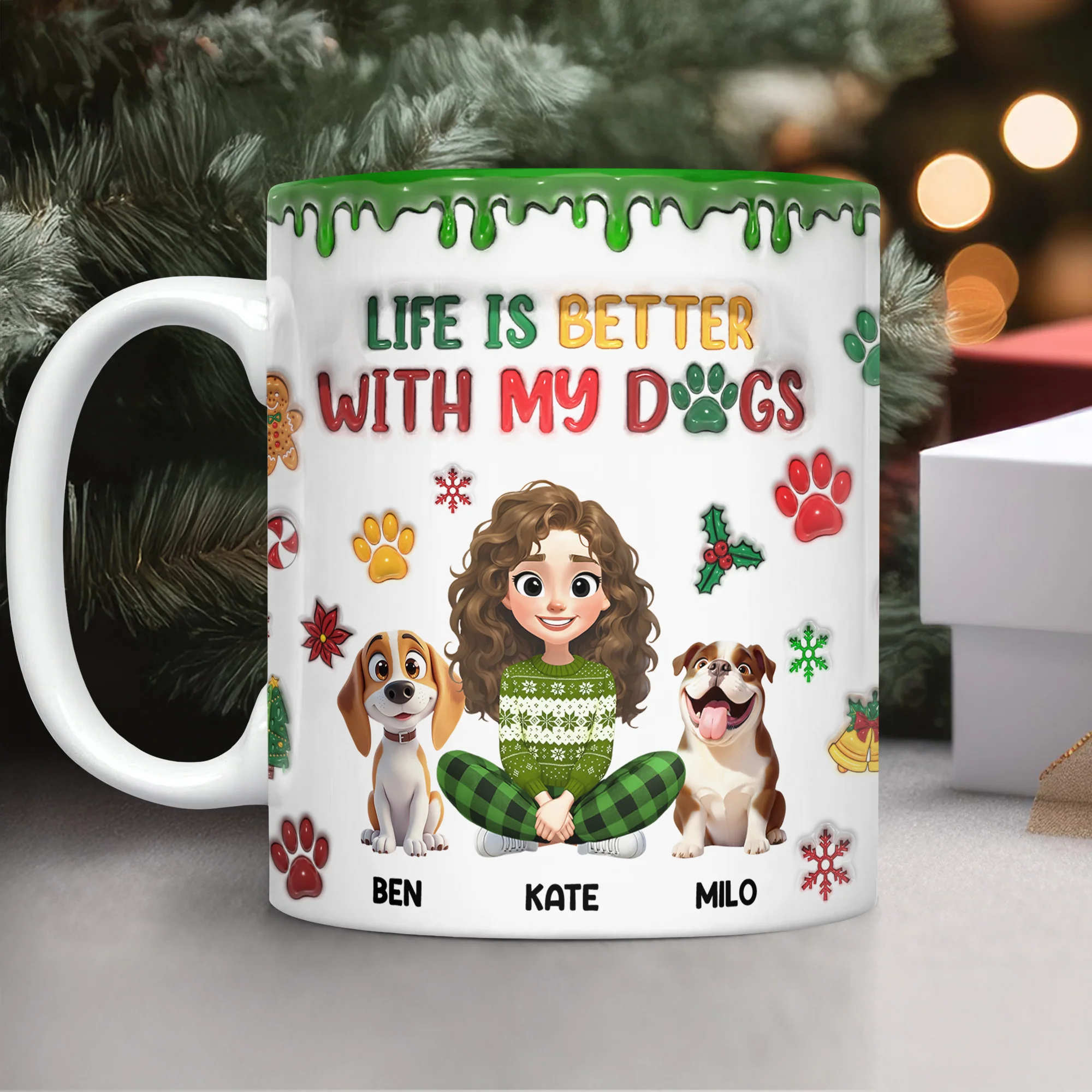 Custom Pet Photo Life Is Better With My Dogs Personalized 3D Inflated Effect Mug CH07 896556 - Image 13