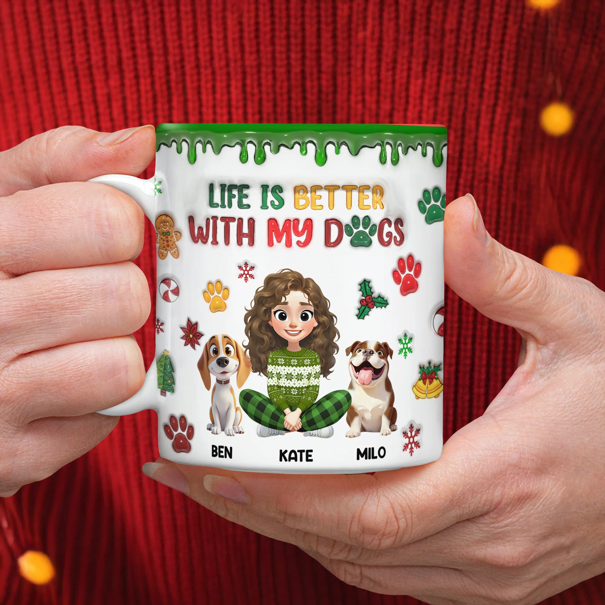 Custom Pet Photo Life Is Better With My Dogs Personalized 3D Inflated Effect Mug CH07 896556 - Image 14