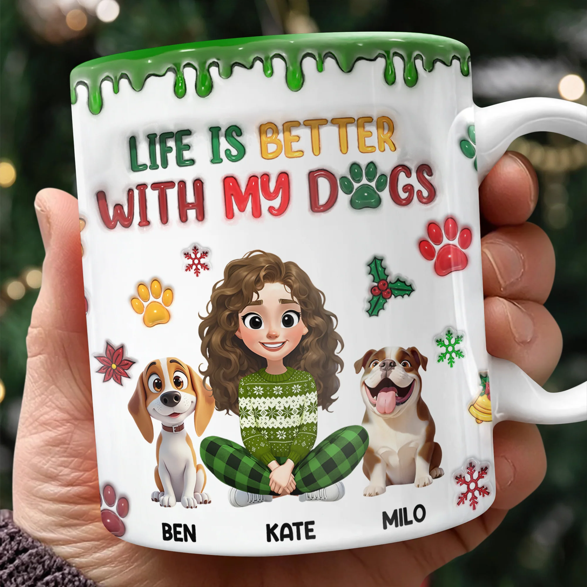 Custom Pet Photo Life Is Better With My Dogs Personalized 3D Inflated Effect Mug CH07 896556 - Image 15